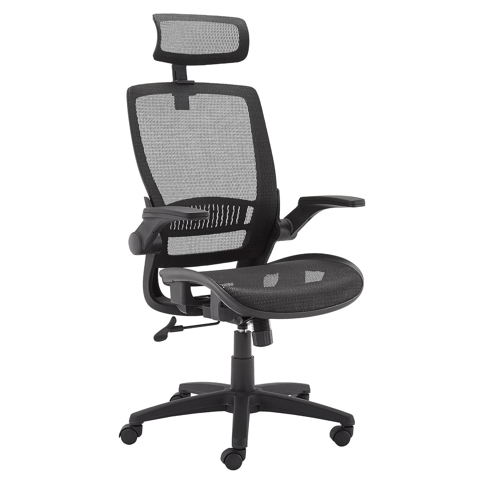 Silla de Oficina Ergonómica Amazon Basics, Malla Negra, 125 cm