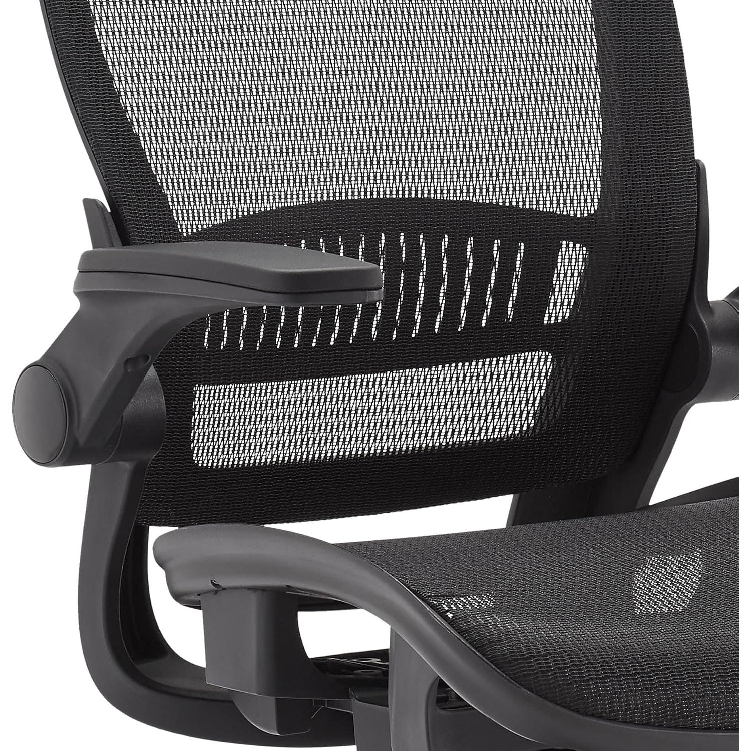 Silla de Oficina Ergonómica Amazon Basics, Malla Negra, 125 cm