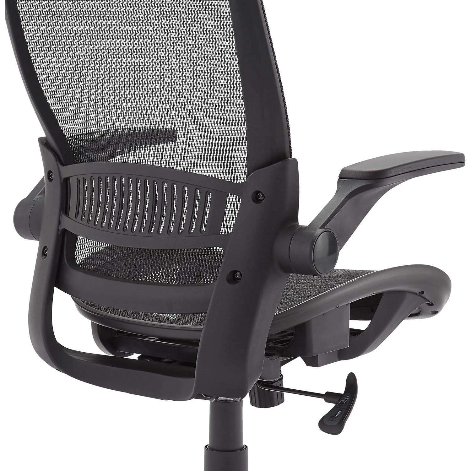 Silla de Oficina Ergonómica Amazon Basics, Malla Negra, 125 cm