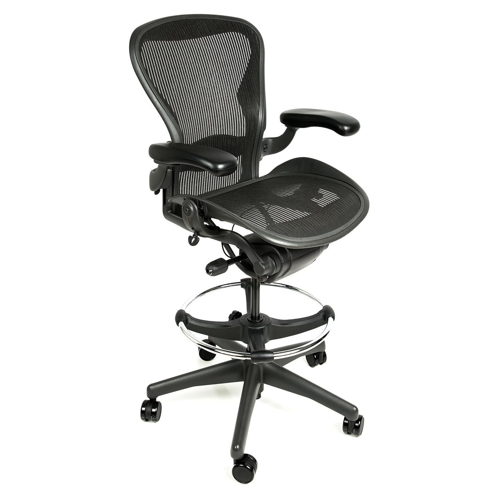 Taburete de Dibujo Herman Miller Aeron C Ergonómico Blanco