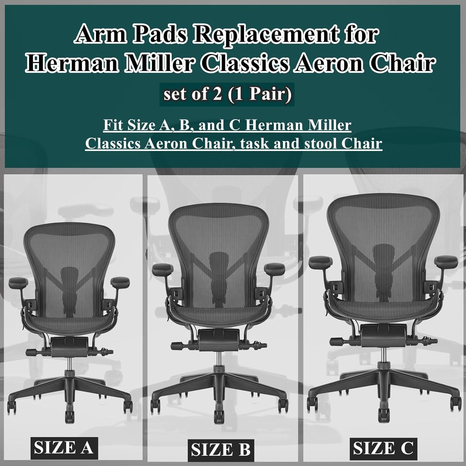 Reposabrazos de Silla Herman Miller Aeron HYEJDRV Negro 1 Par