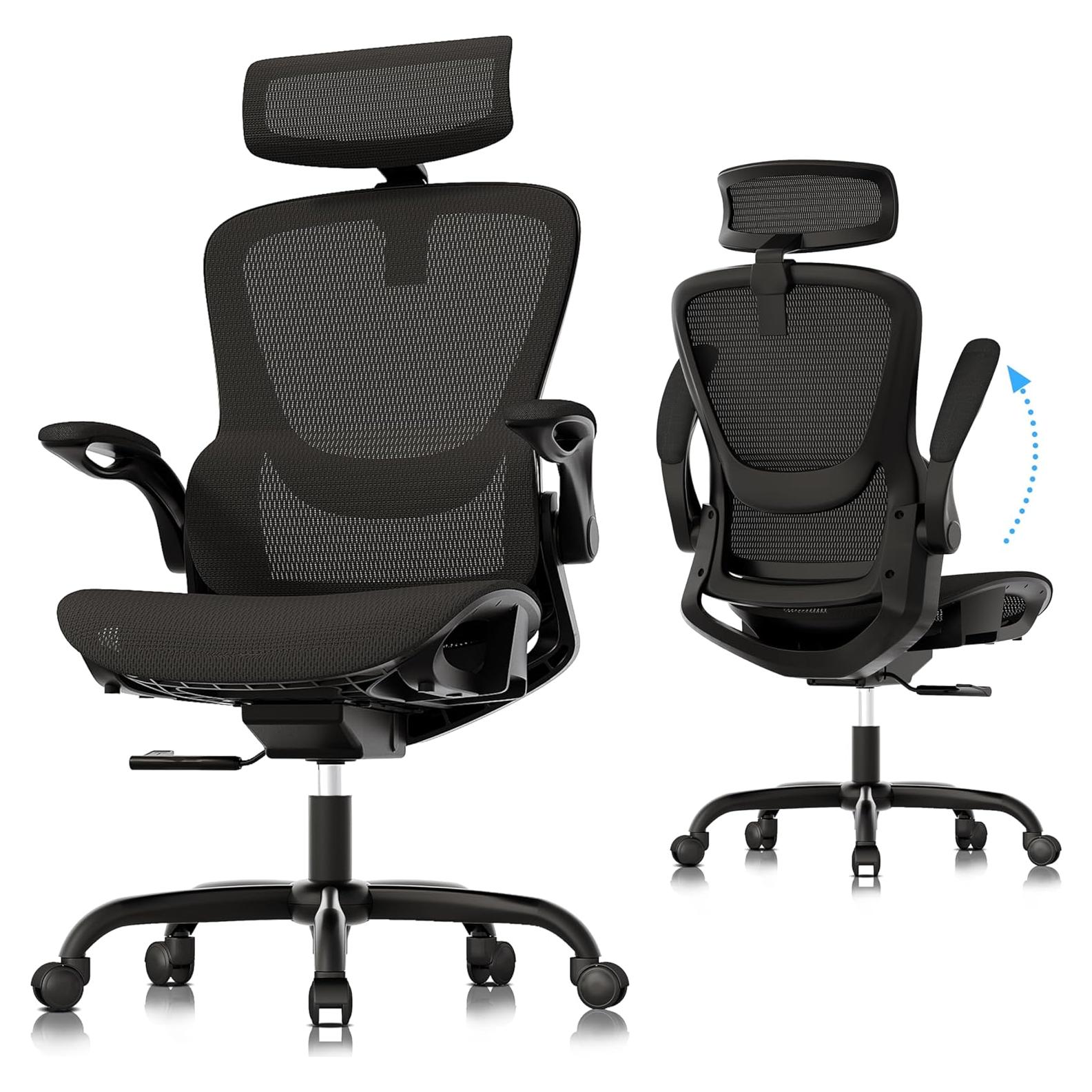 Silla de Oficina Ergonómica GABRYLLY GY1108, Malla Negra Ajustable