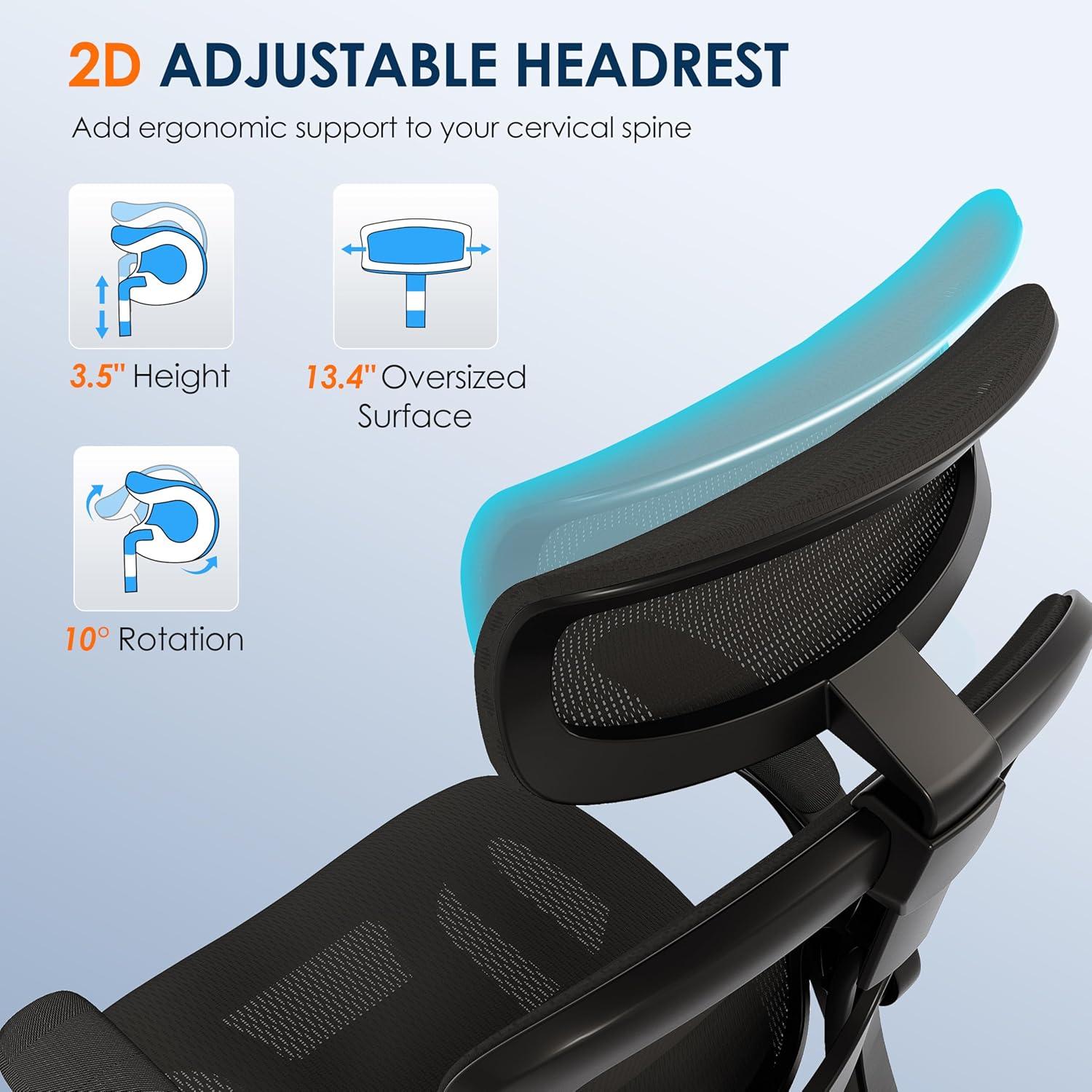 Silla de Oficina Ergonómica GABRYLLY GY1108, Malla Negra Ajustable