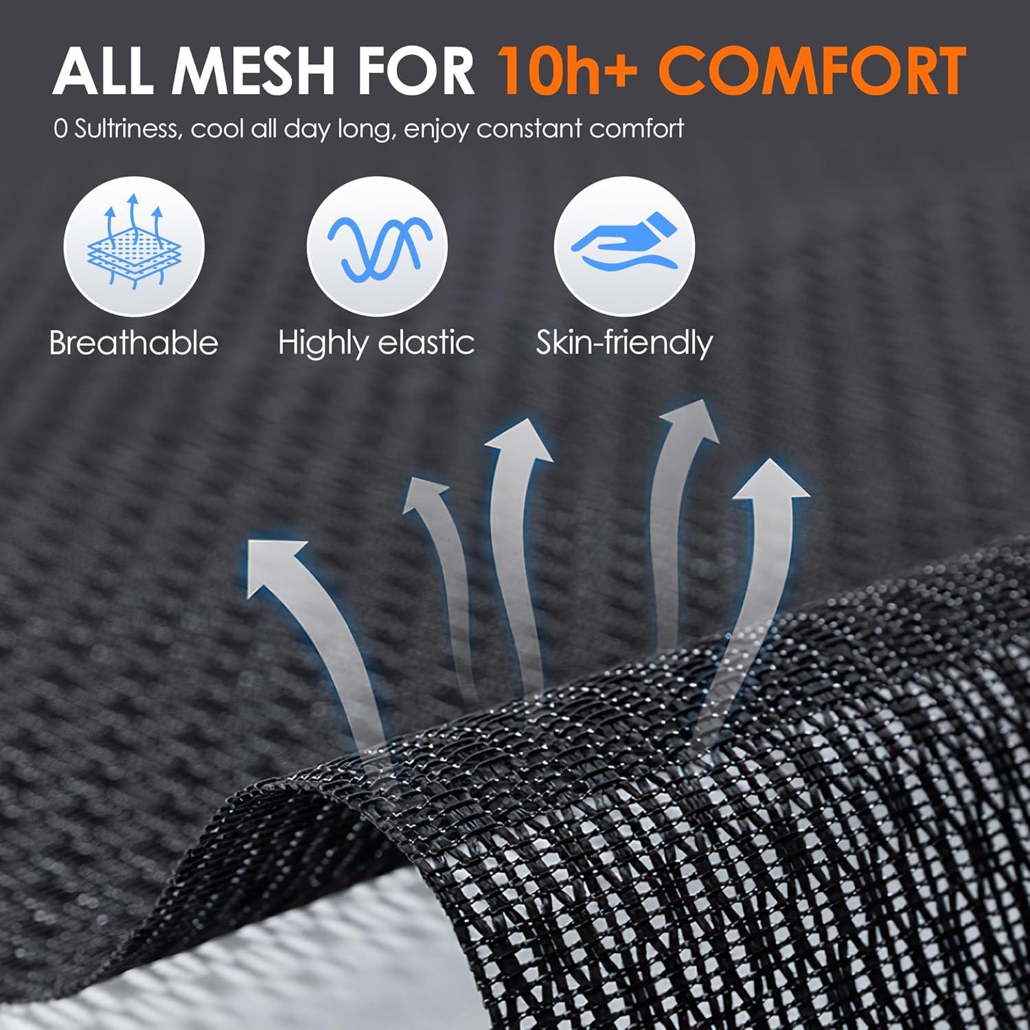 Silla de Oficina Ergonómica GABRYLLY GY1108, Malla Negra Ajustable