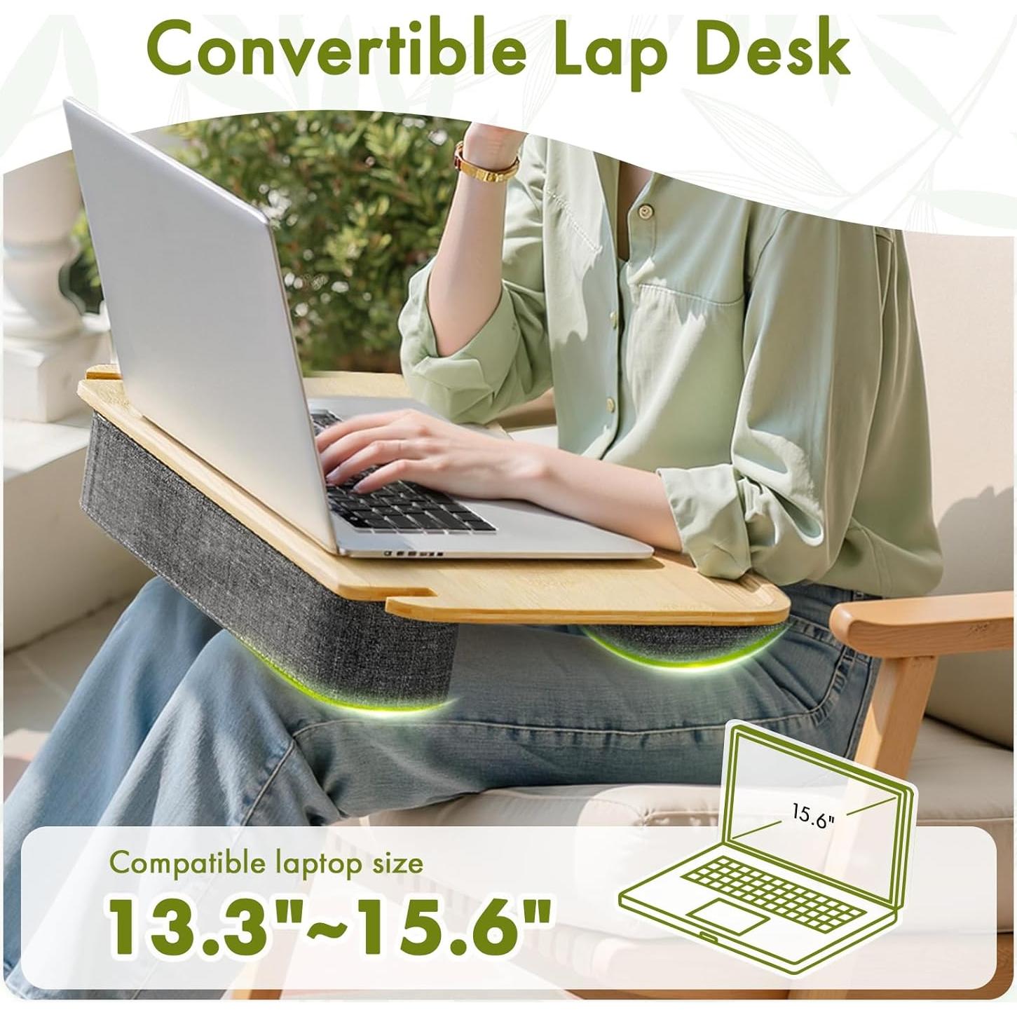 Convertidor de Escritorio de Bambú Amazer 55x47cm Ergonómico