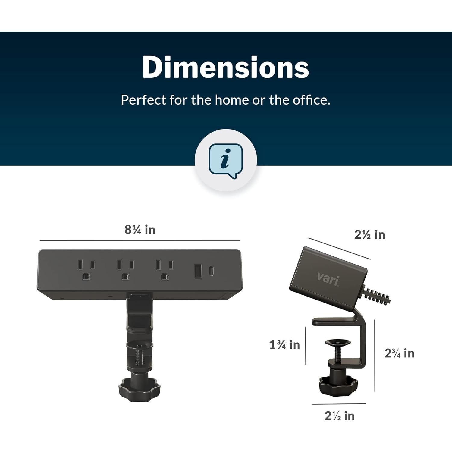 Vari Power Hub - Estación de Carga con 5 Salidas AC y 2 USB