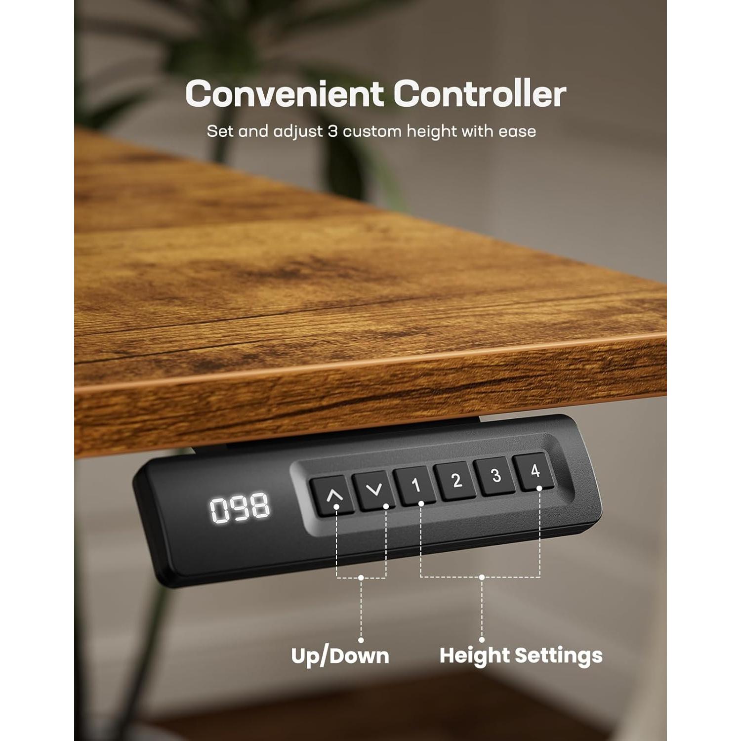 Escritorio de Pie Eléctrico Marsail 48x24" Ajustable con Memoria