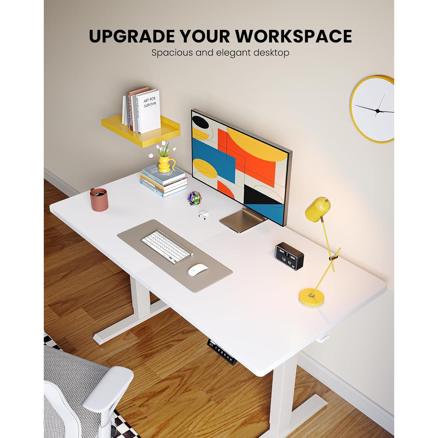 Escritorio Eléctrico Ajustable ErGear EGESD112W Blanco 139.7x71.1cm