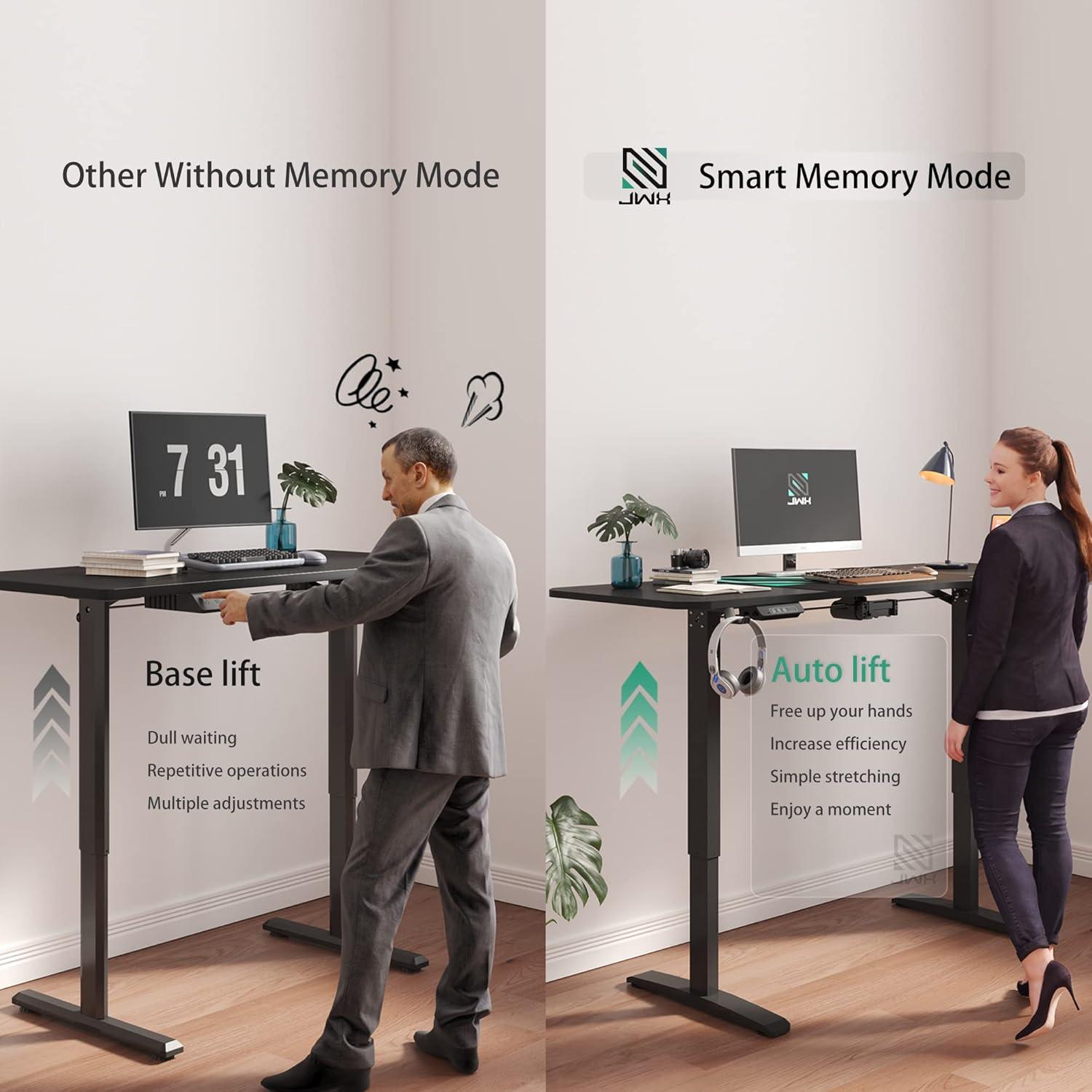 Escritorio de pie ajustable JWX 160 cm eléctrico en L
