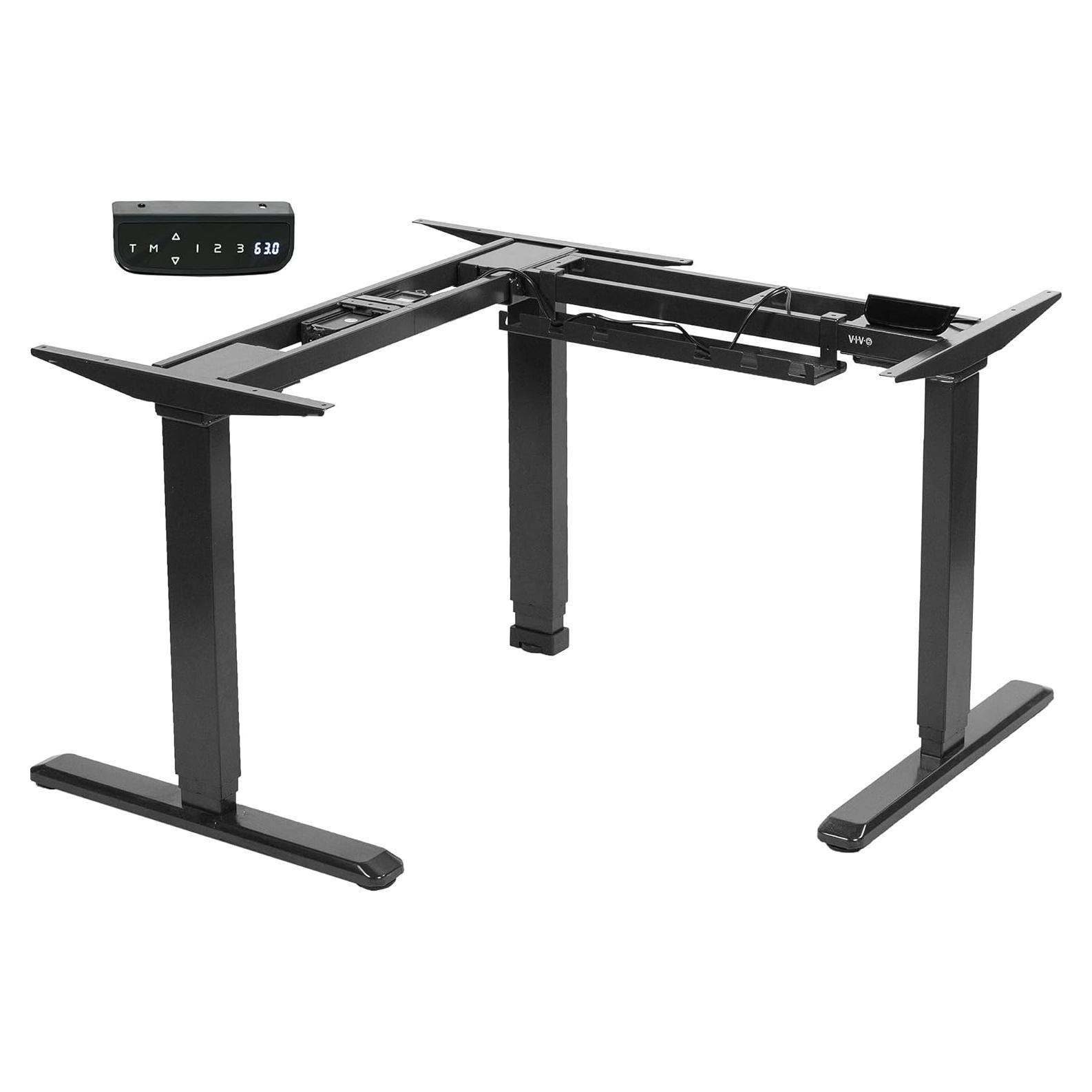 Marco de Escritorio Ajustable VIVO DESK-V133E en L Negro