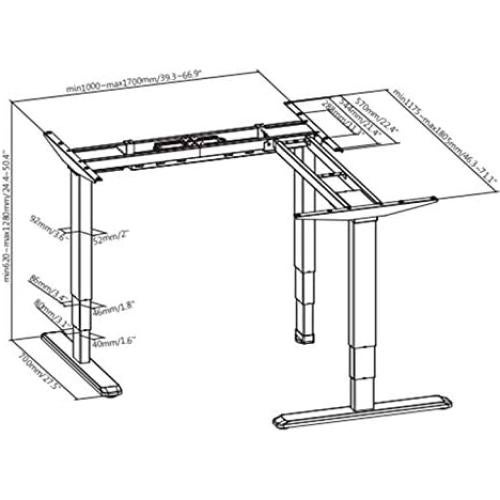 Marco de Escritorio Ajustable VIVO DESK-V133E en L Negro