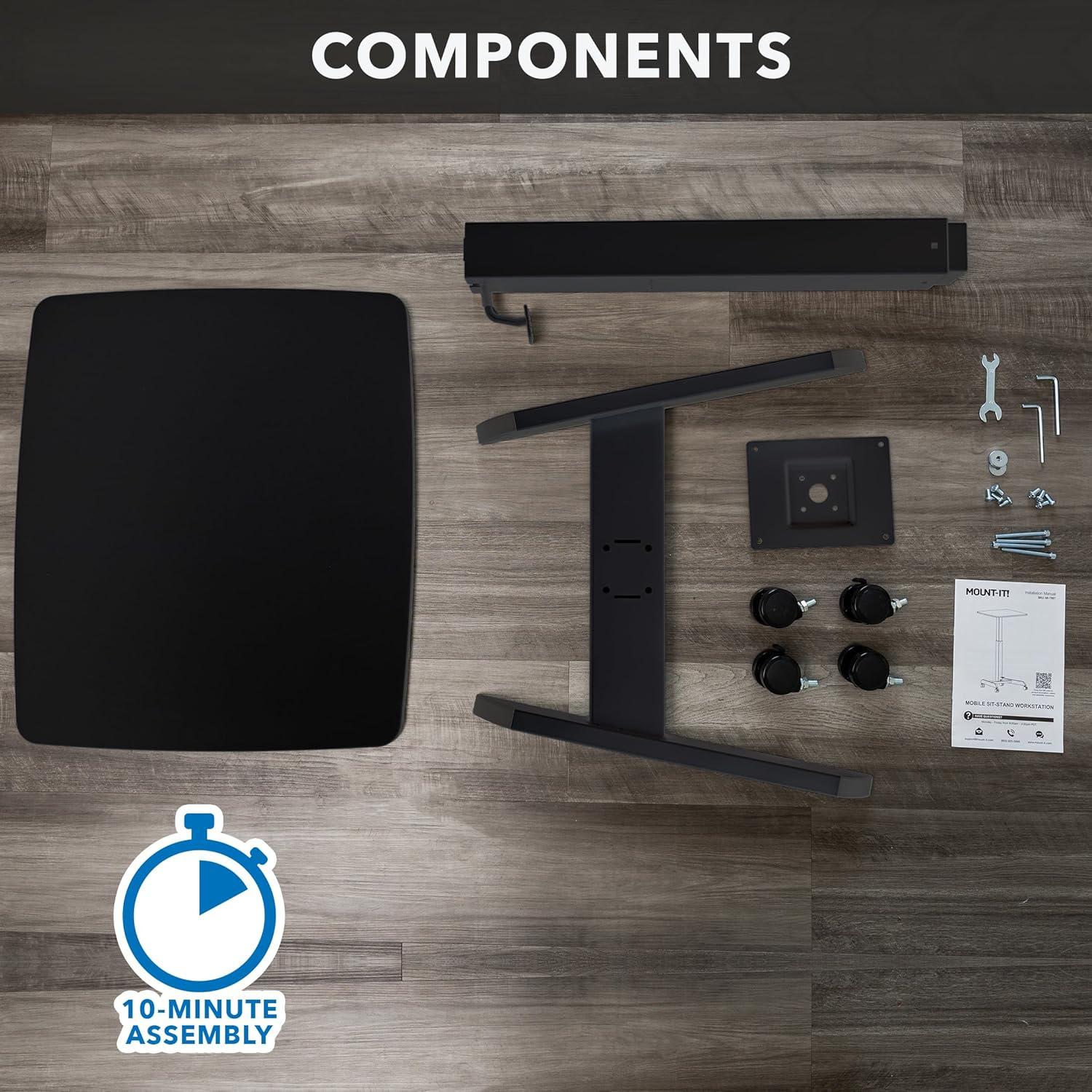 Escritorio Rodante Ajustable Mount-It! MI-7997BLK Negro 29.6-44.2"