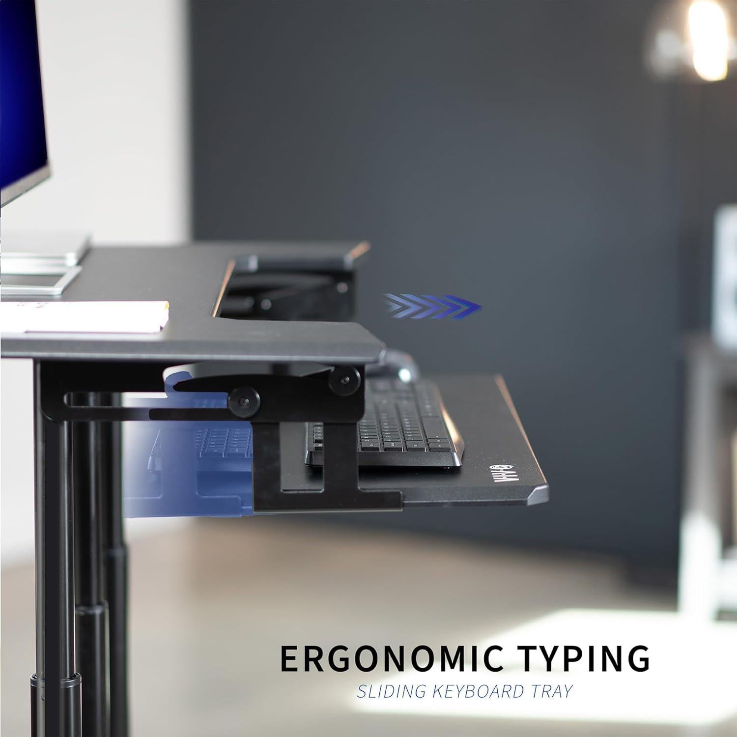 Mesa Ajustable en Altura VIVO CART-V06A, Escritorio Móvil Negro