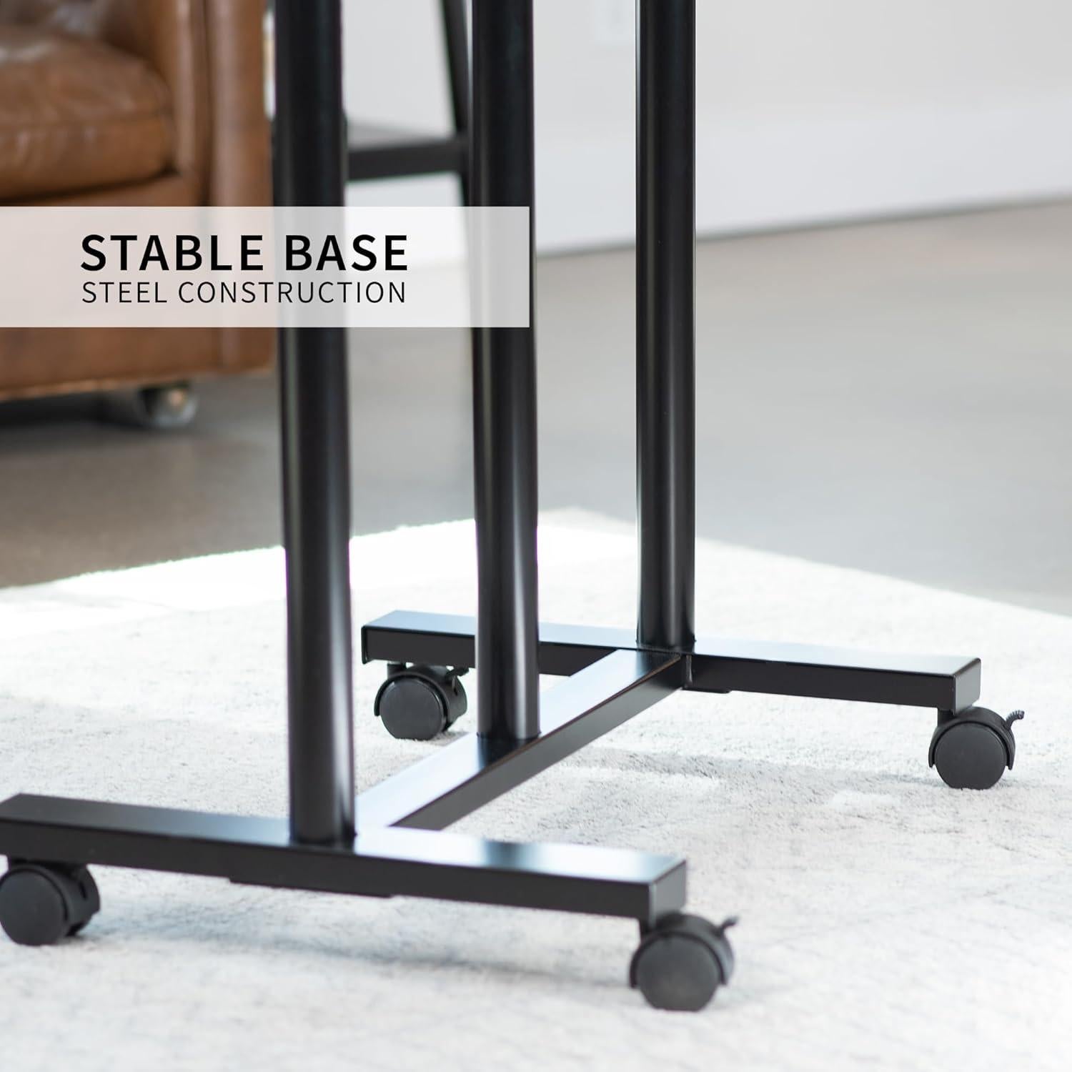 Mesa Ajustable en Altura VIVO CART-V06A, Escritorio Móvil Negro