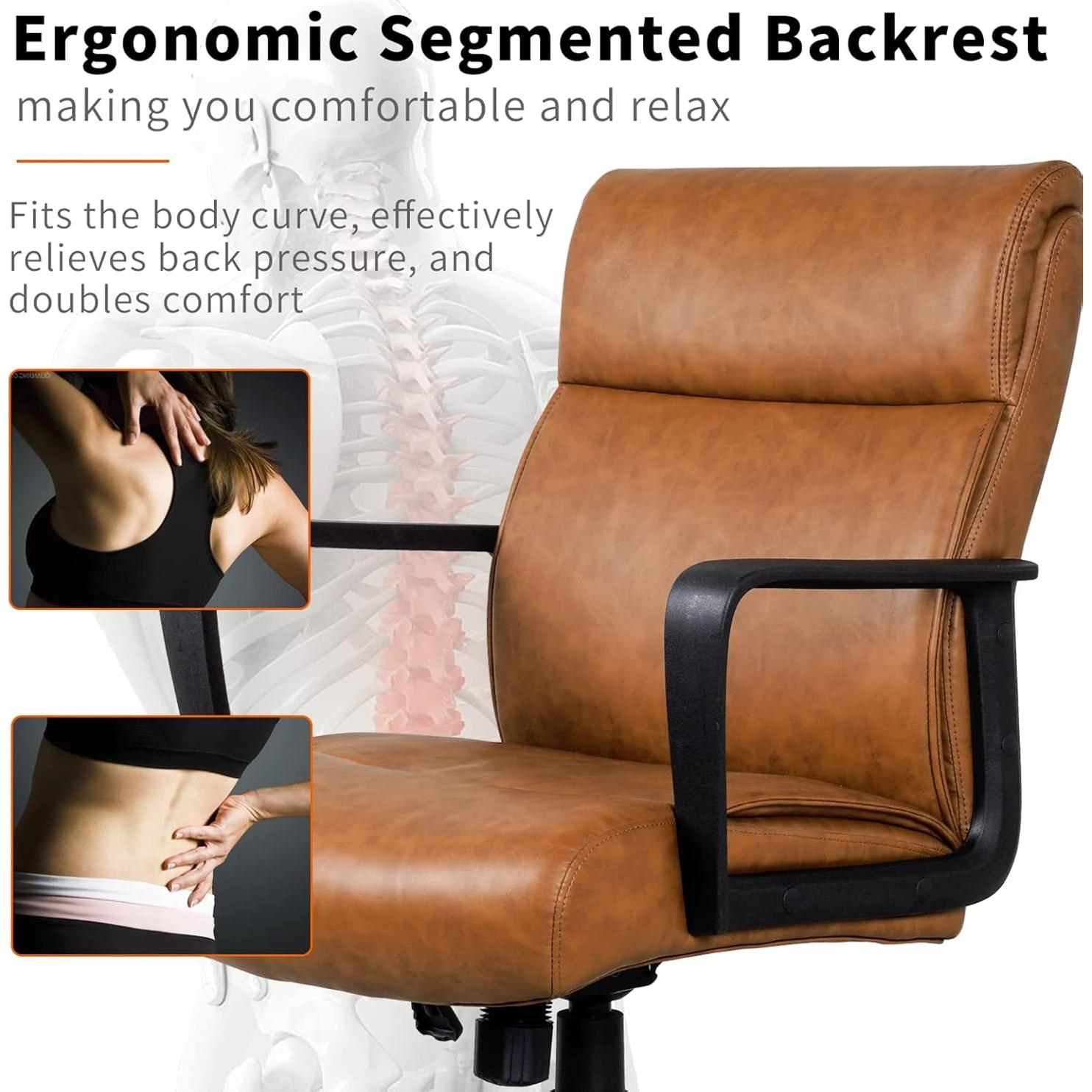 Silla de Oficina Artswish Charles Marrón con Ruedas y Respaldo Medio