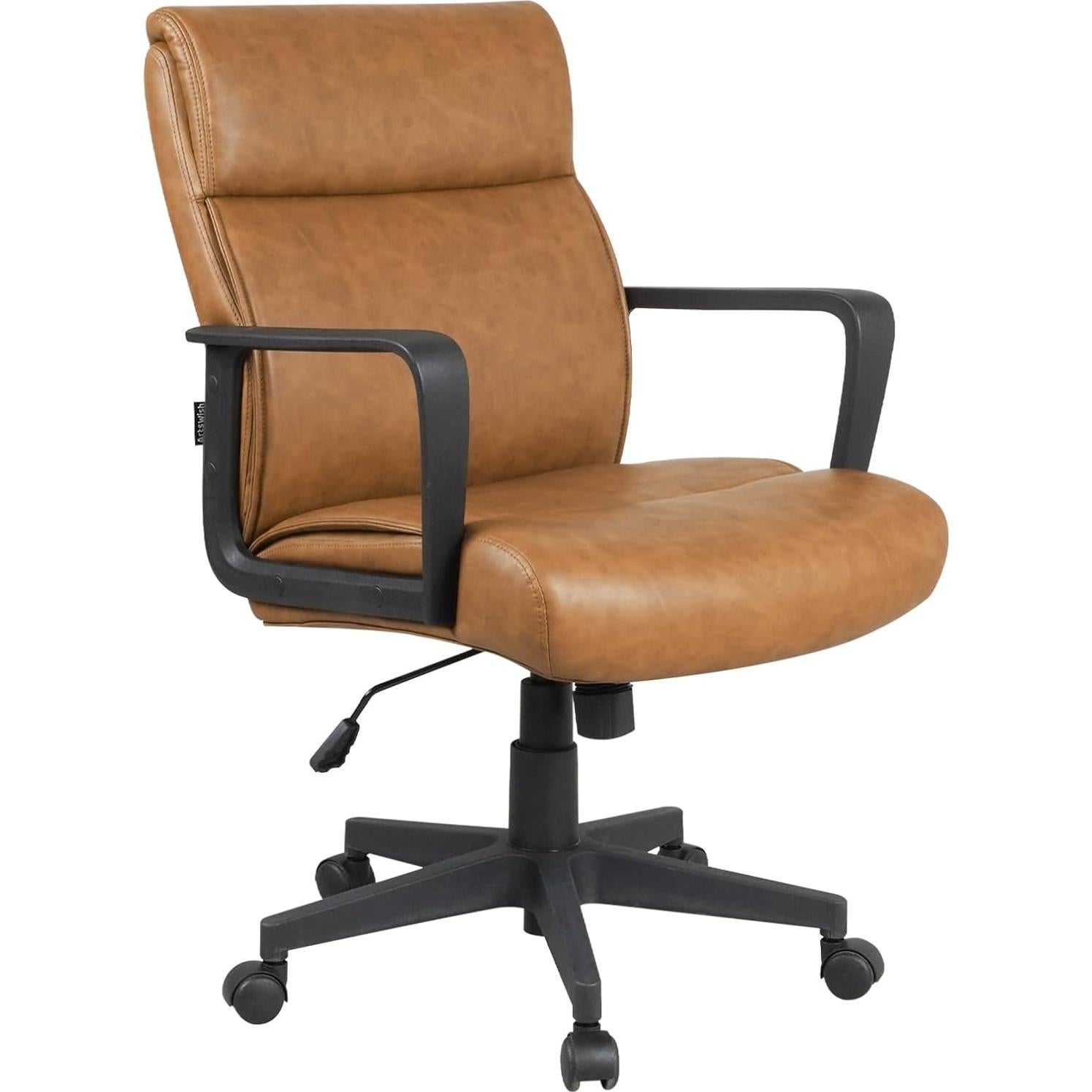 Silla de Oficina Artswish Charles Marrón con Ruedas y Respaldo Medio
