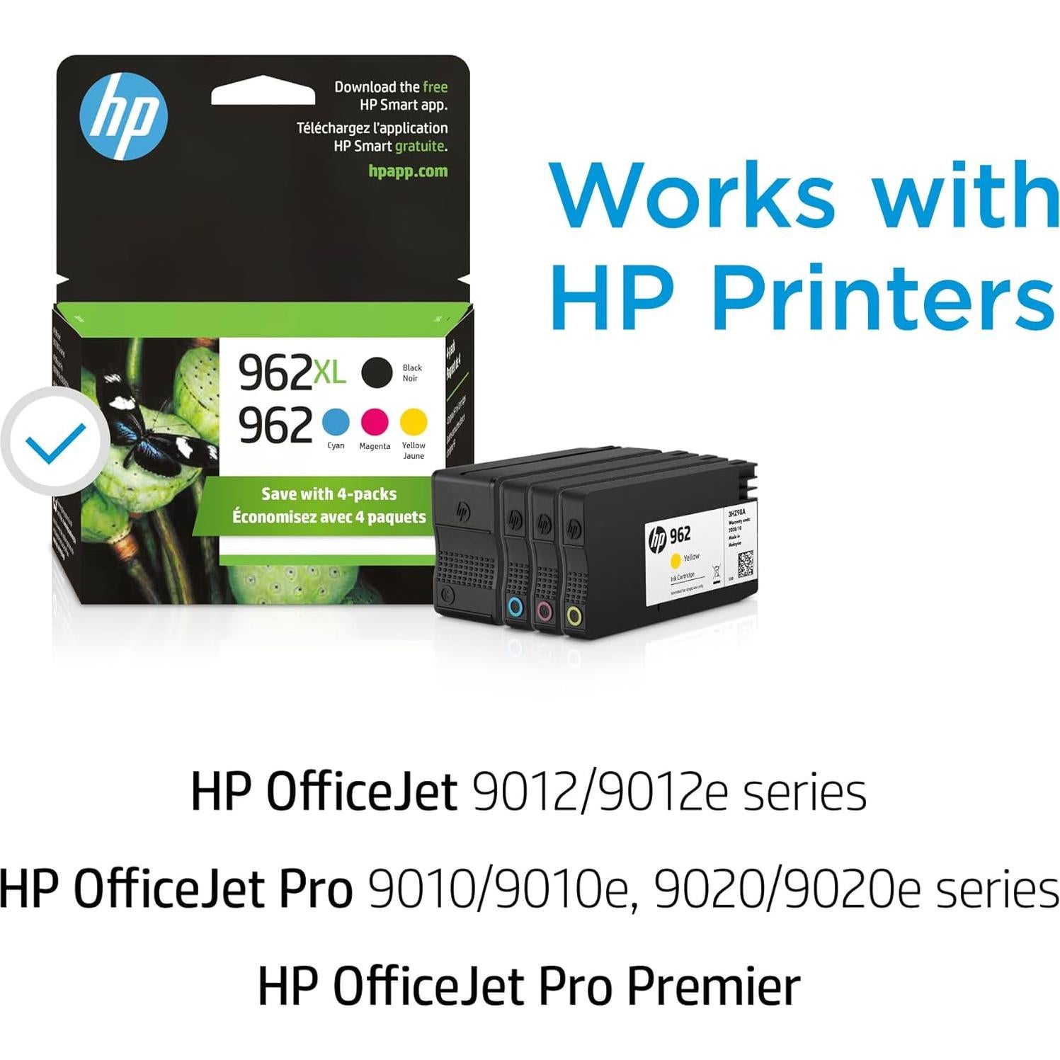 Cartuchos de Tinta Original HP 962 XL y 962 - Paquete de 4