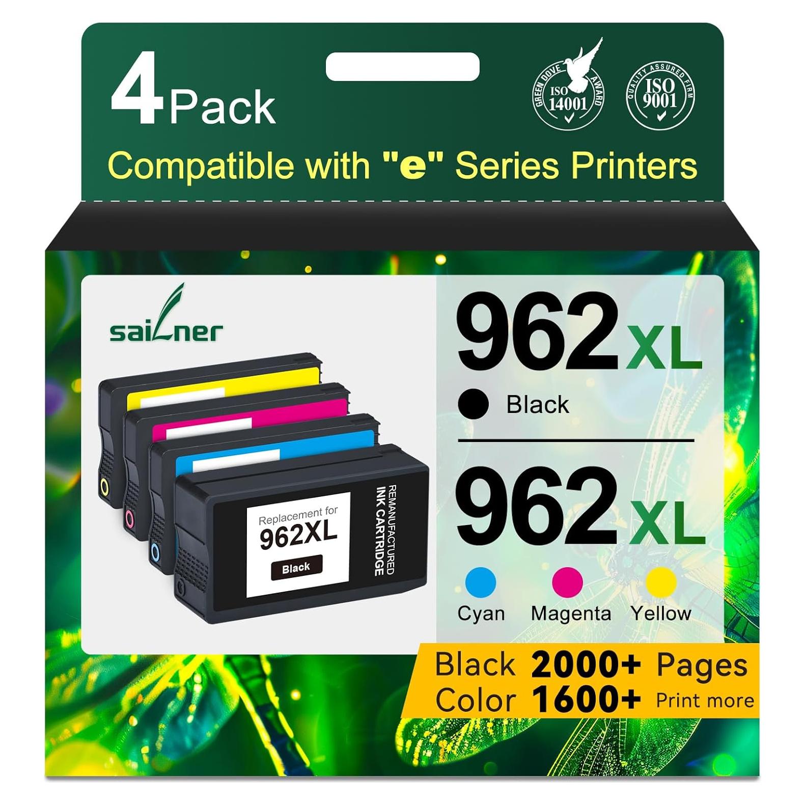 Cartuchos de tinta SAILNER 962XL para HP OfficeJet Pro - 4 Pzs