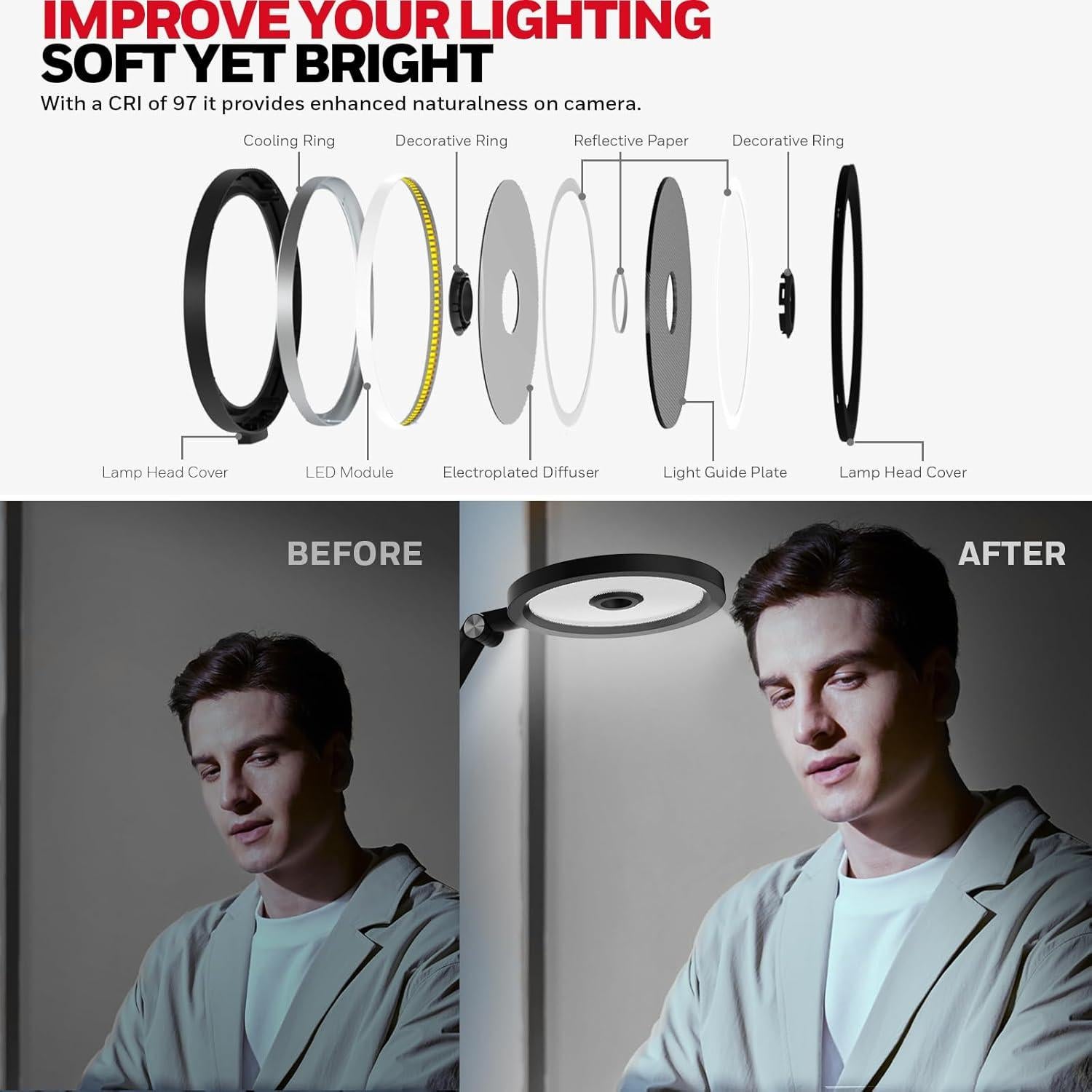 Lámpara de Escritorio Honeywell HWT-H6 LED Regulable 800LM