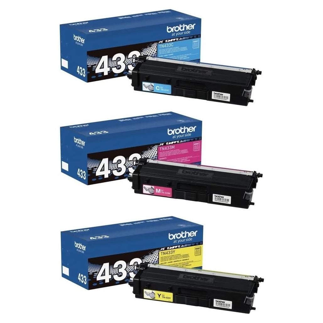 Cartucho de Tóner Brother TN433 Cian, Magenta y Amarillo - 3 Piezas