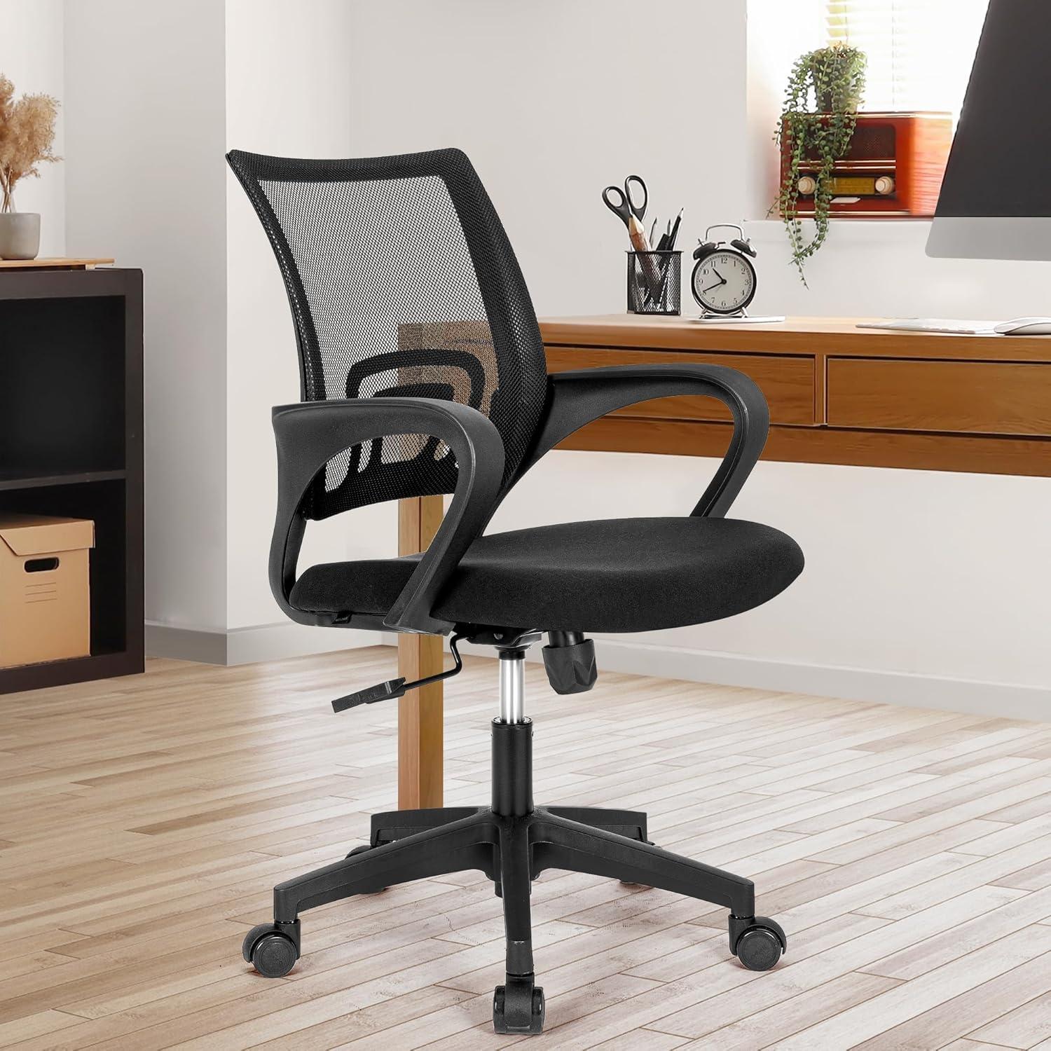Silla de Oficina ETONEX Ergonómica con Soporte Lumbar Negro