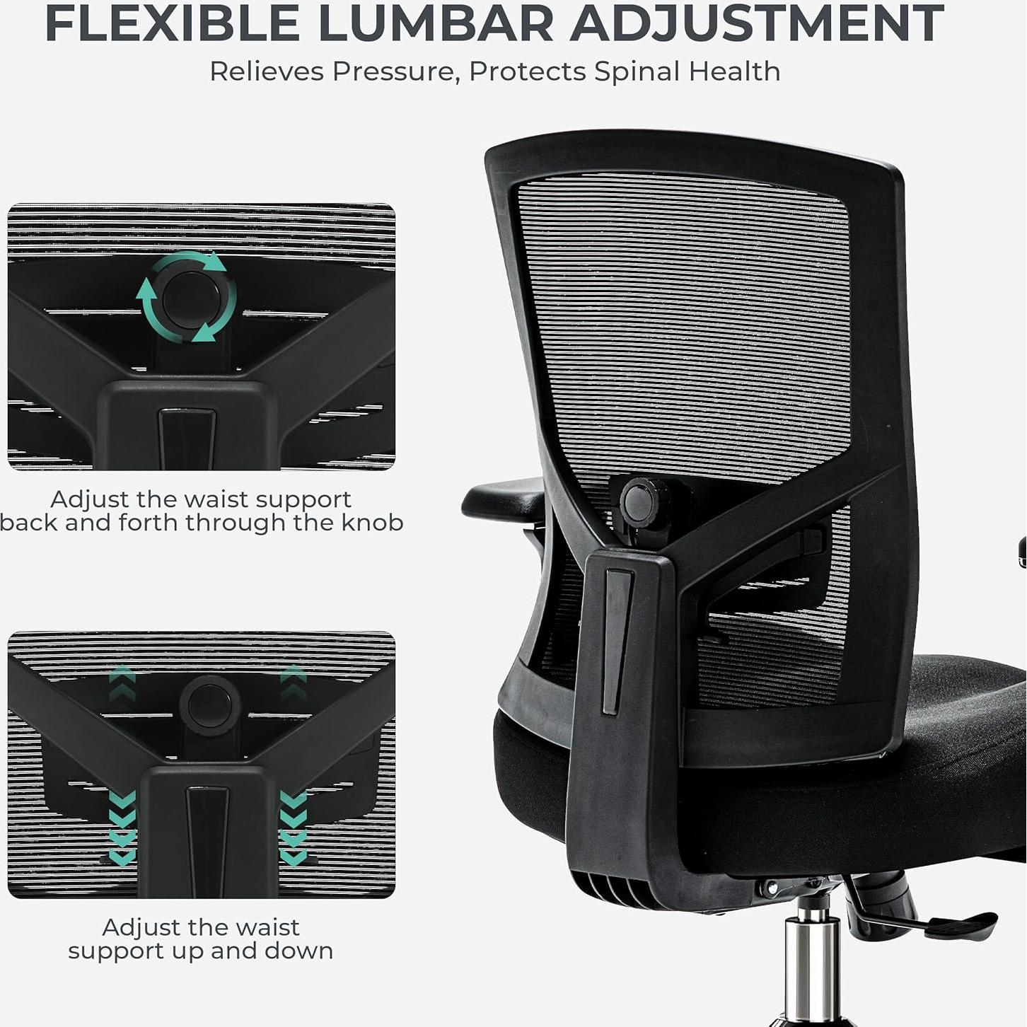 Silla de Oficina Ergonómica Blue Whale Alta 500lbs Negra