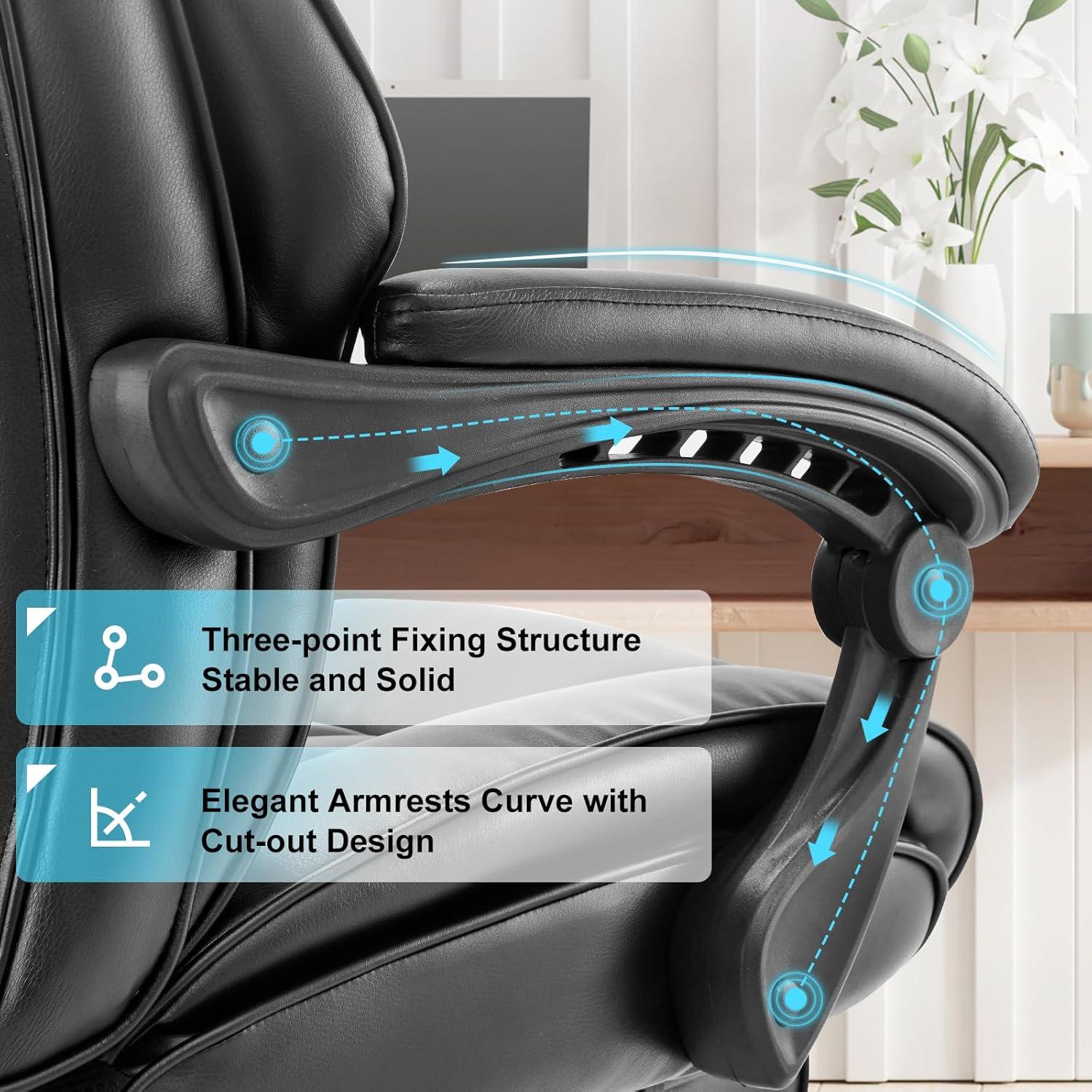 Silla de Oficina Ergonómica COLAMY VC-6754-BK con Reposapiés