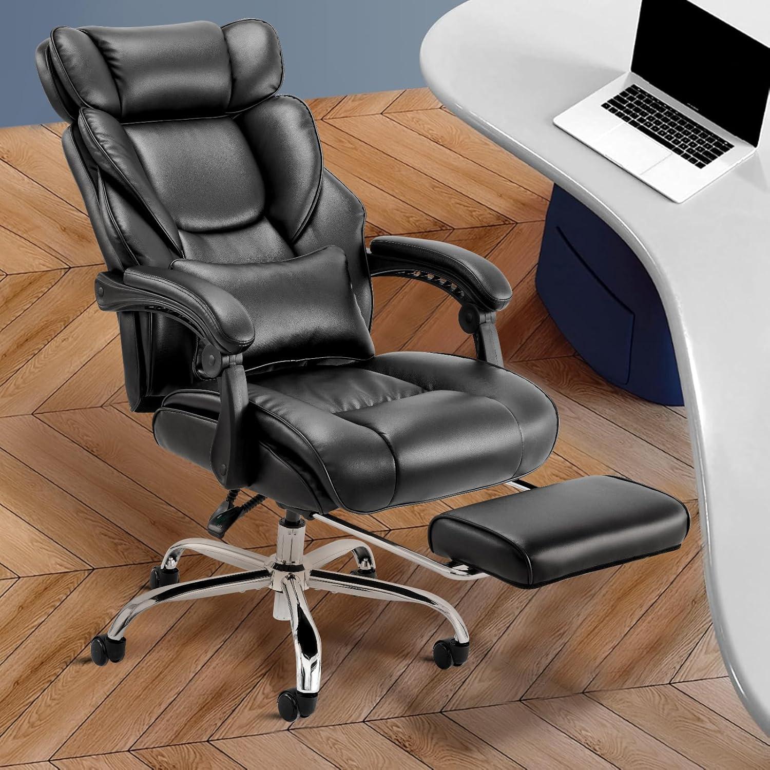 Silla de Oficina Ergonómica COLAMY VC-6754-BK con Reposapiés