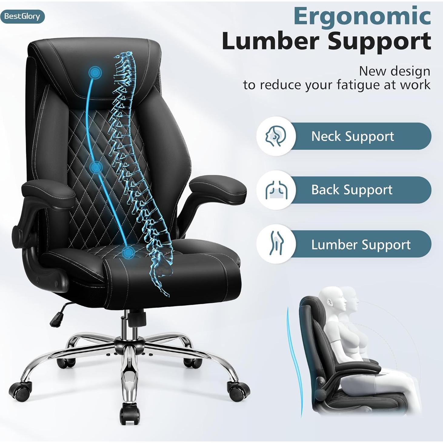 Silla de Oficina Ergonómica BestGlory 5200H Negro Ajustable