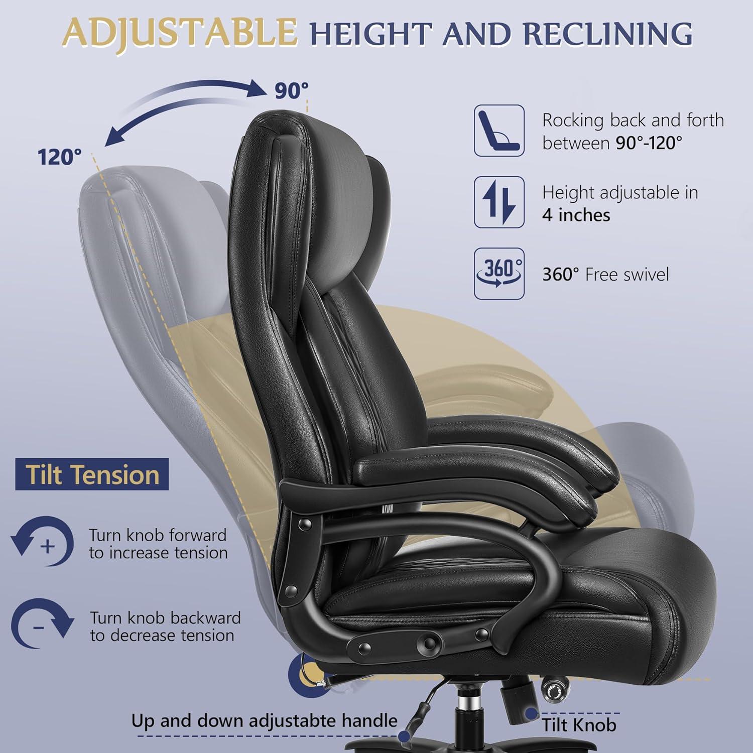 Silla de Oficina Ergonómica HeroSet HS5202 Negra 500lbs