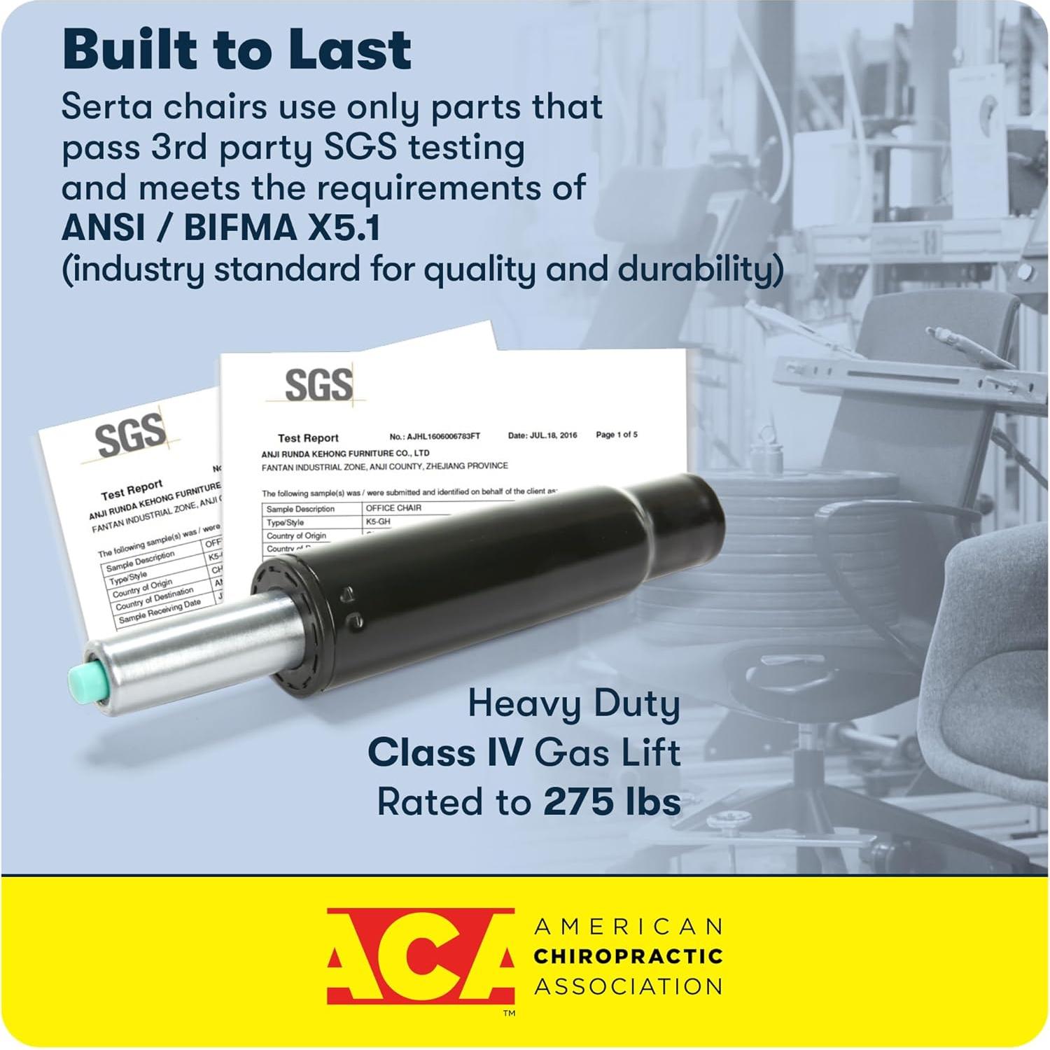 Silla de Oficina Serta Manager Ergonómica Cuero Sintético Marrón