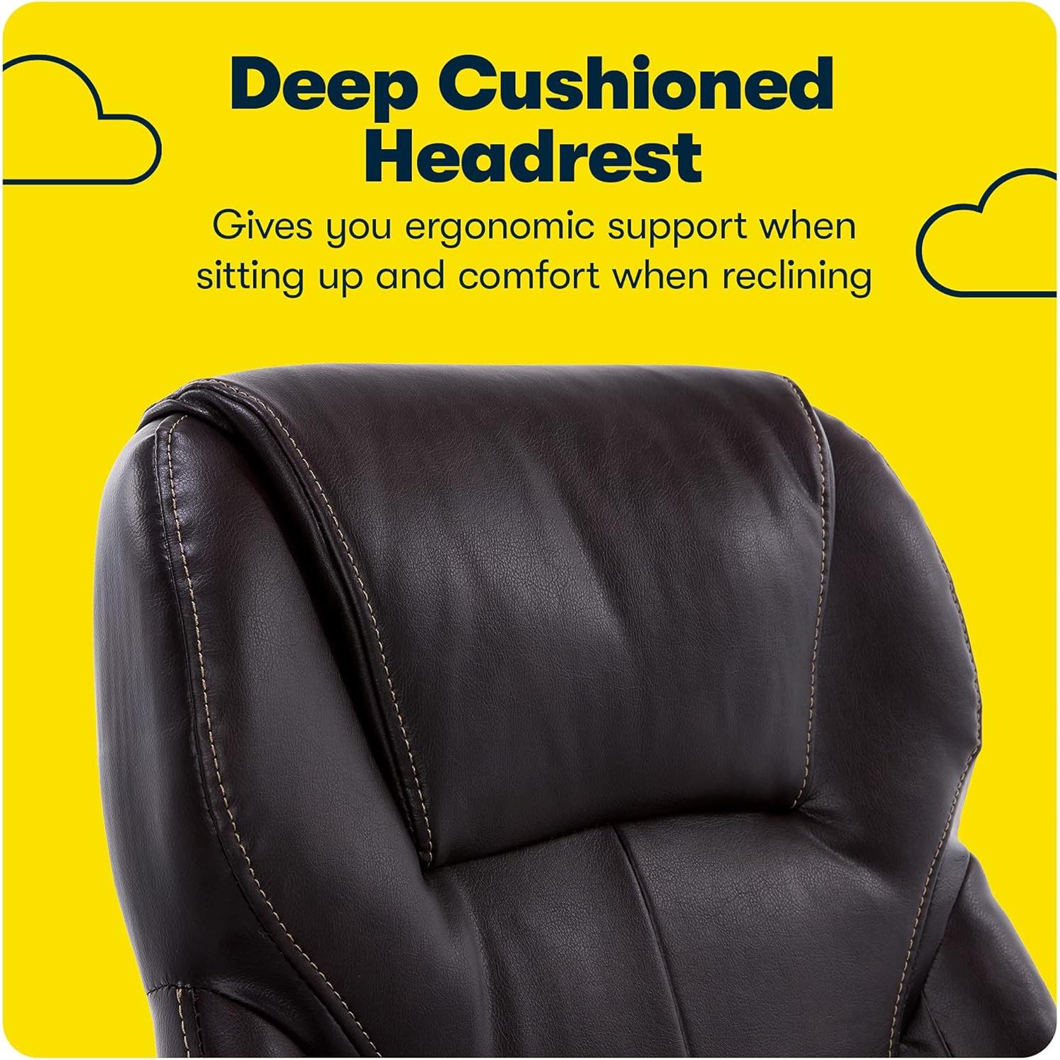 Silla de Oficina Serta Manager Ergonómica Cuero Sintético Marrón