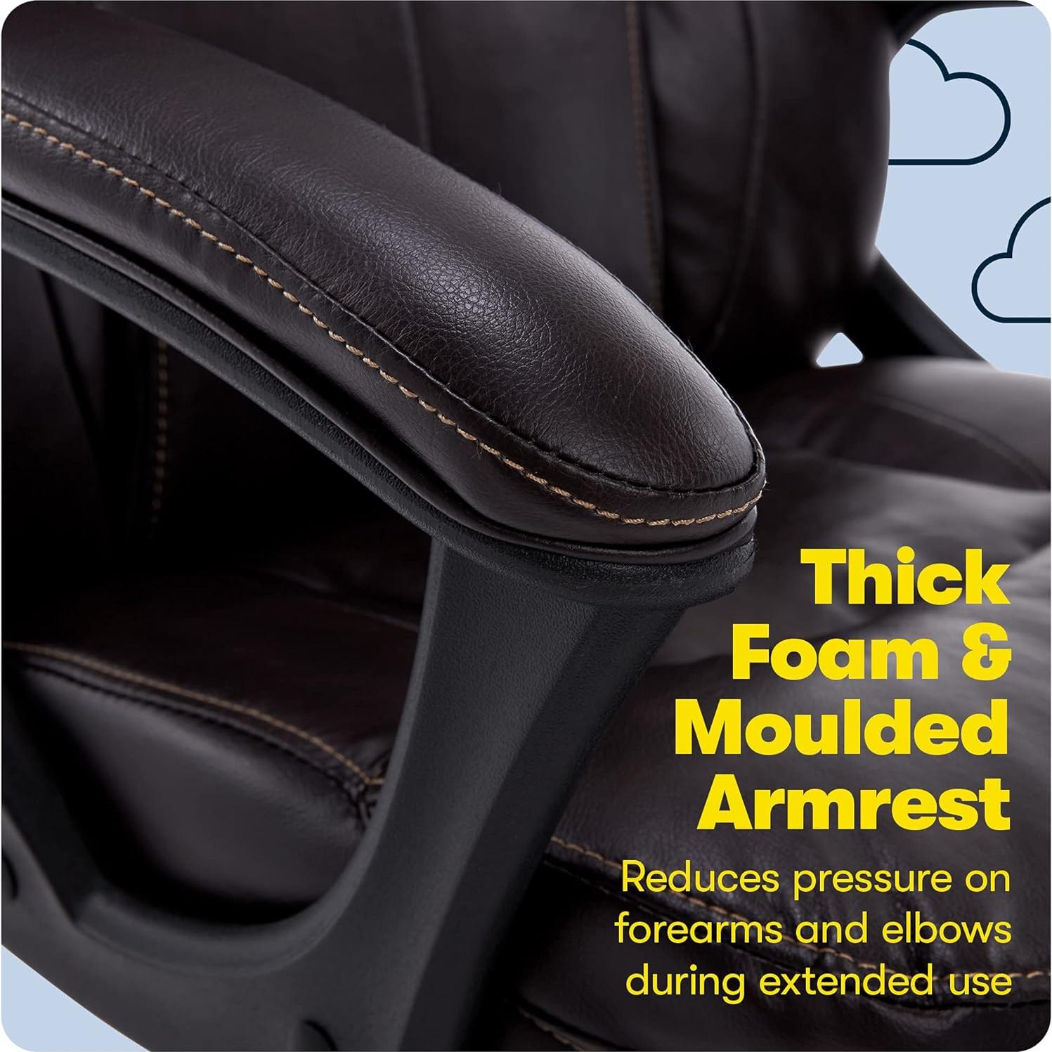 Silla de Oficina Serta Manager Ergonómica Cuero Sintético Marrón