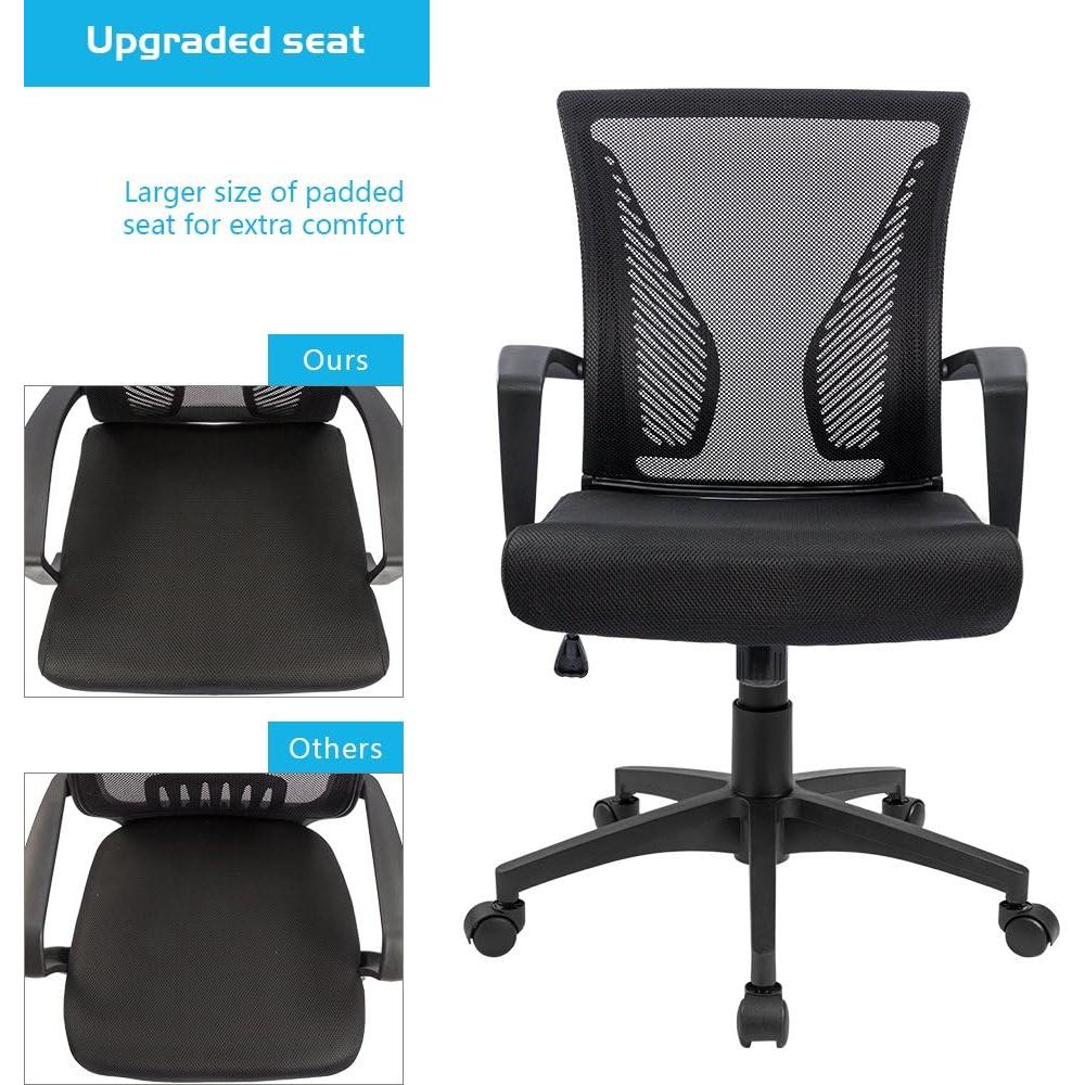 Silla de Oficina Ergonómica Furmax OCNC7510 Negra con Soporte Lumbar