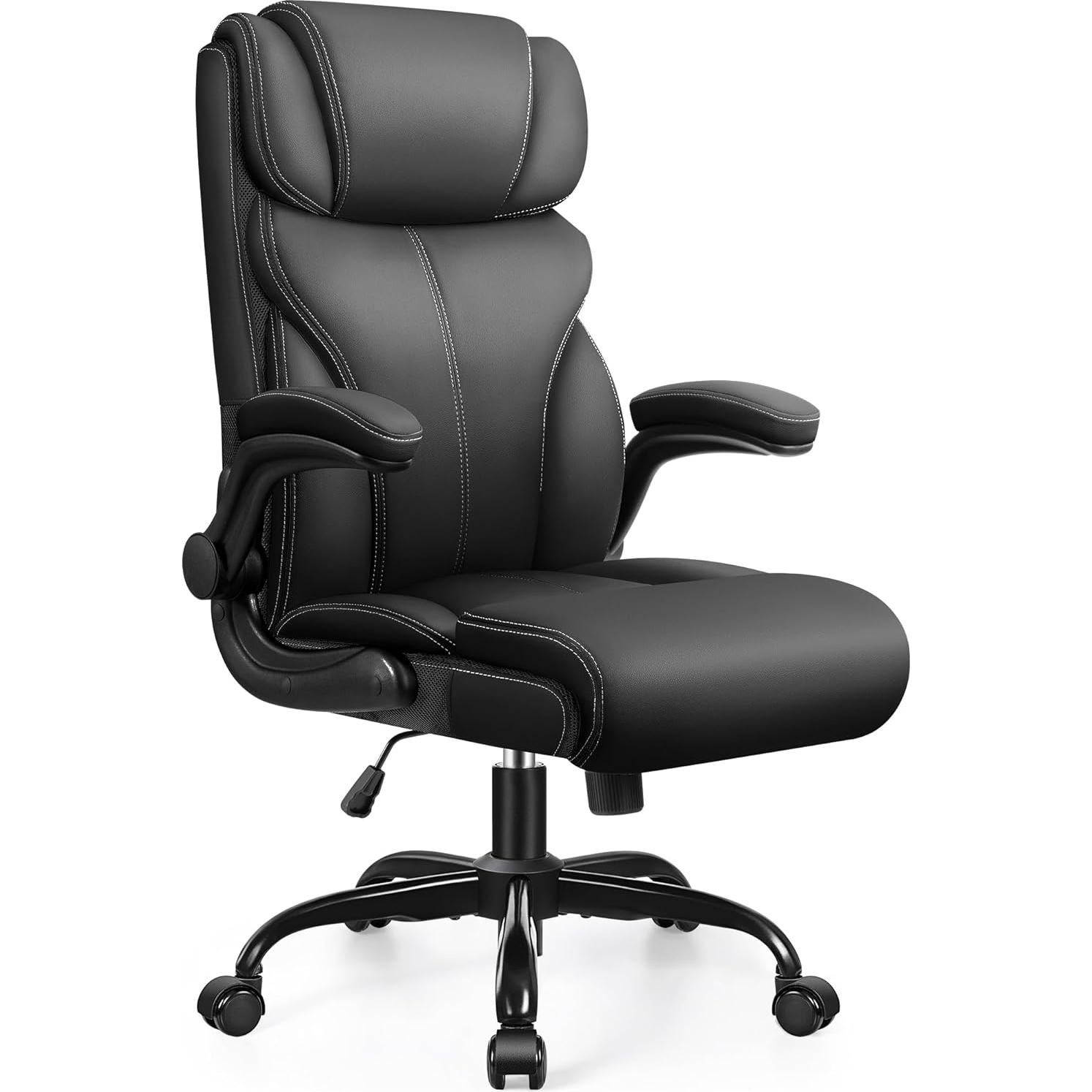 Silla de Oficina Ergonómica HeroSet 5066H Cuero Negro Ajustable