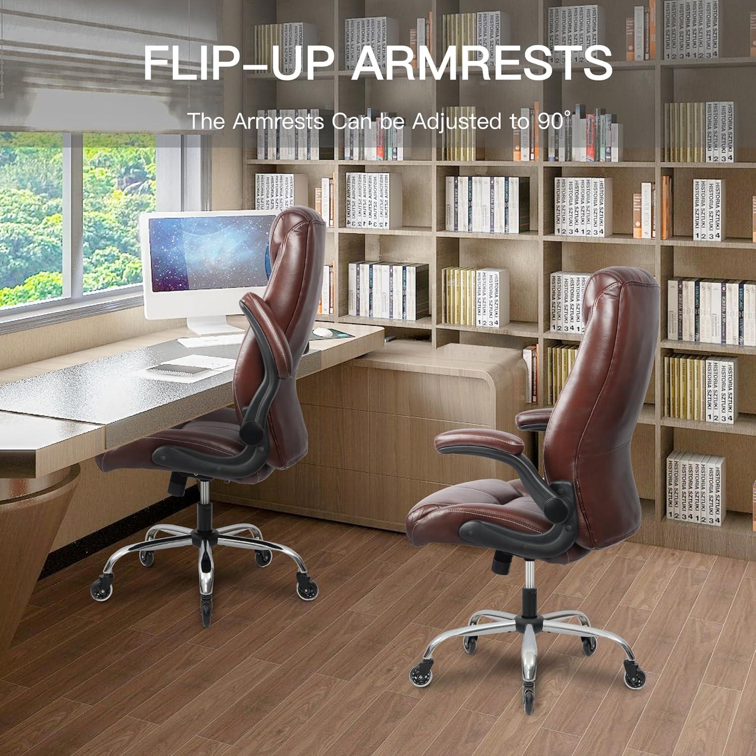 Silla de Oficina Ergonomica FAMSINGO Alta 181kg Cuero PU