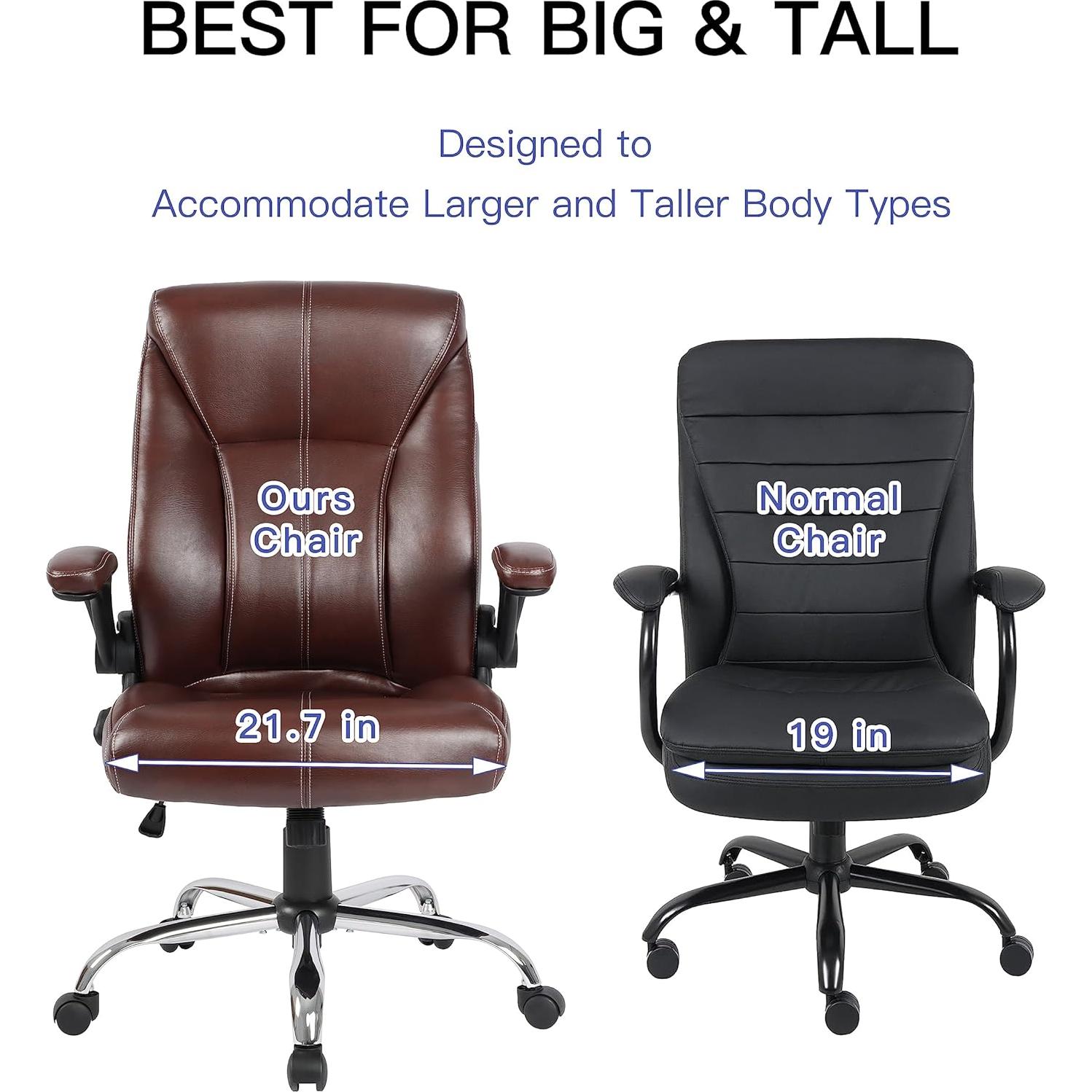 Silla de Oficina Ergonomica FAMSINGO Alta 181kg Cuero PU