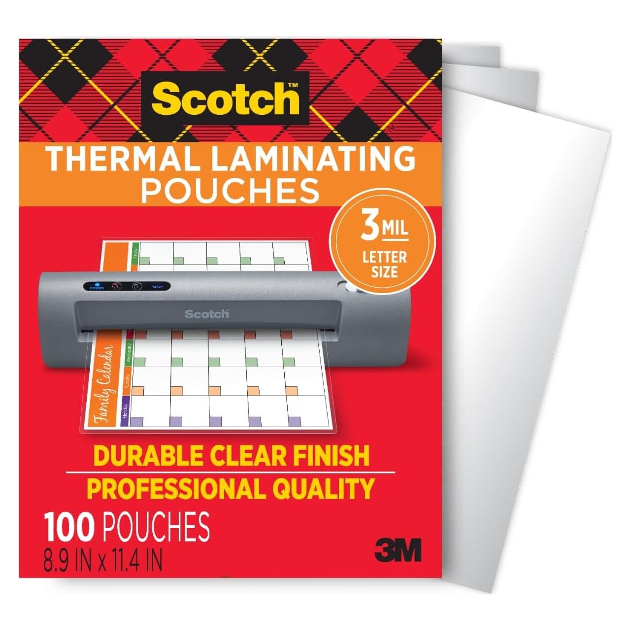 Bolsas de Laminado Térmico Scotch 22.6x29 cm, Paquete de 100