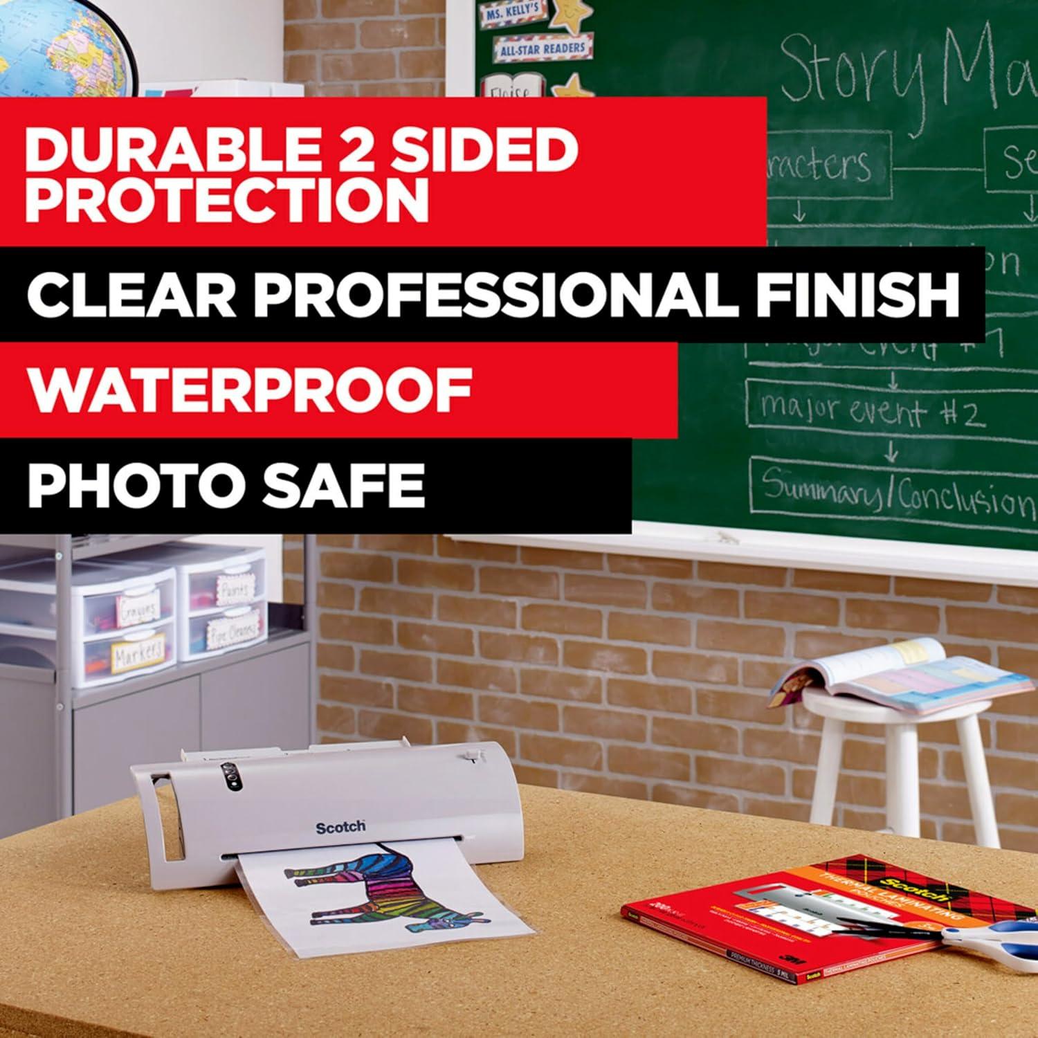 Bolsas de Laminado Térmico Scotch 22.6x29 cm, Paquete de 100