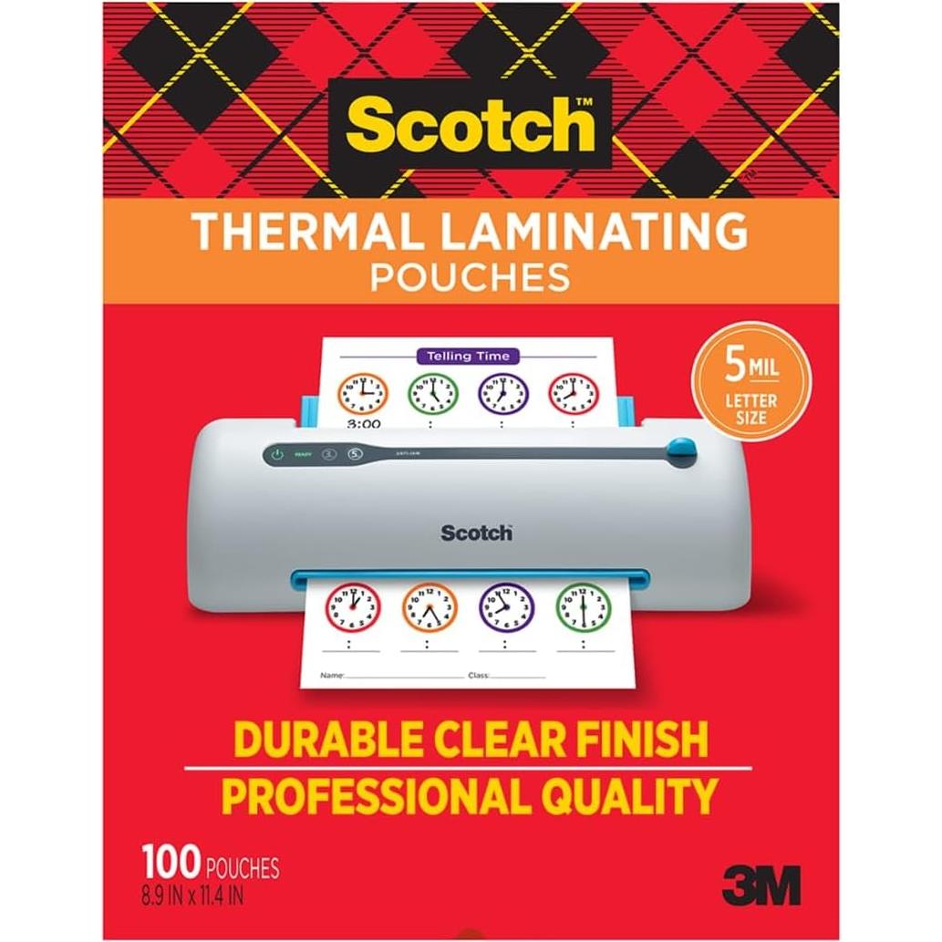 Bolsas de Laminado Térmico Scotch 100 Unidades 22.6x29 cm