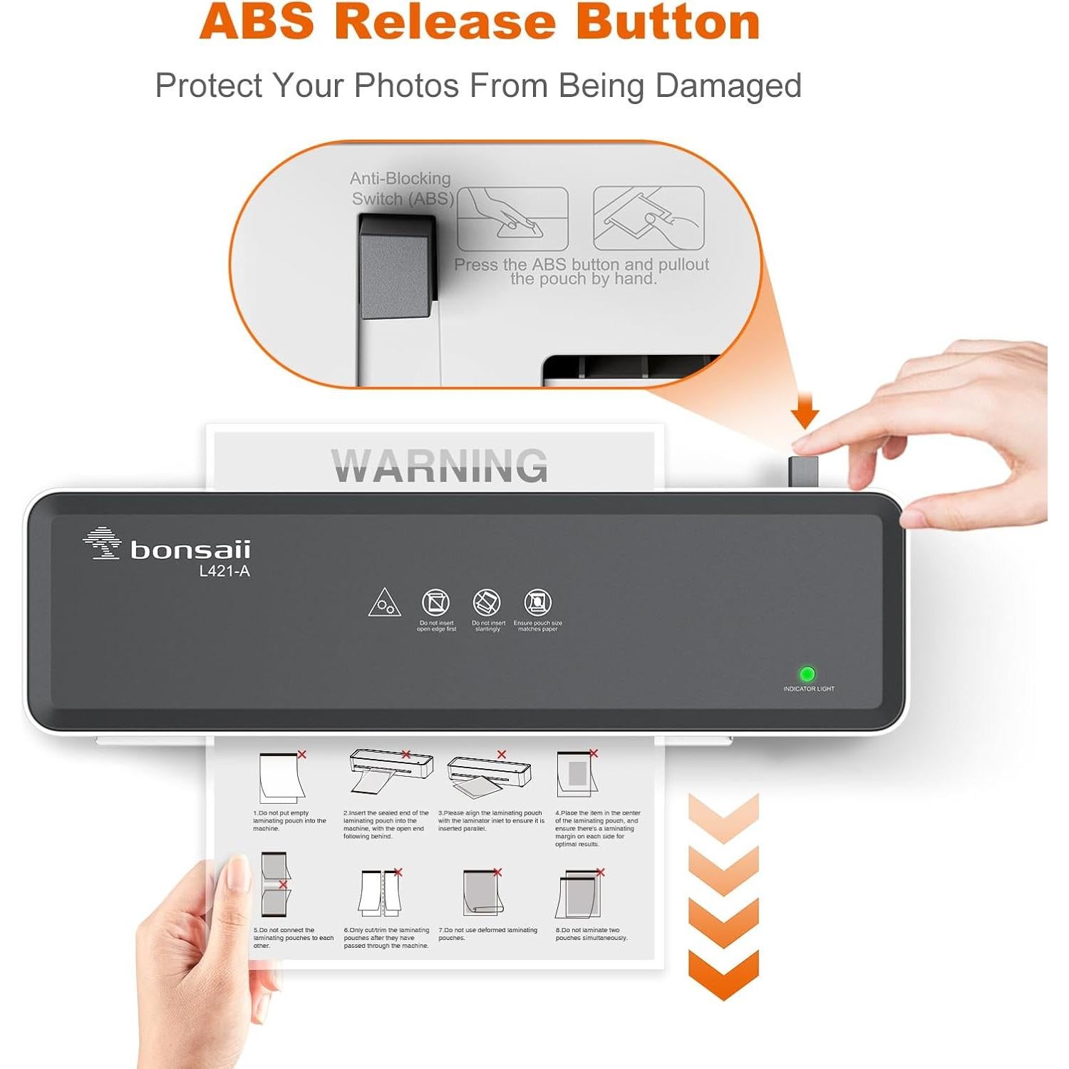 Laminadora Térmica Bonsaii 9 Pulgadas con 5 Fundas - Gris