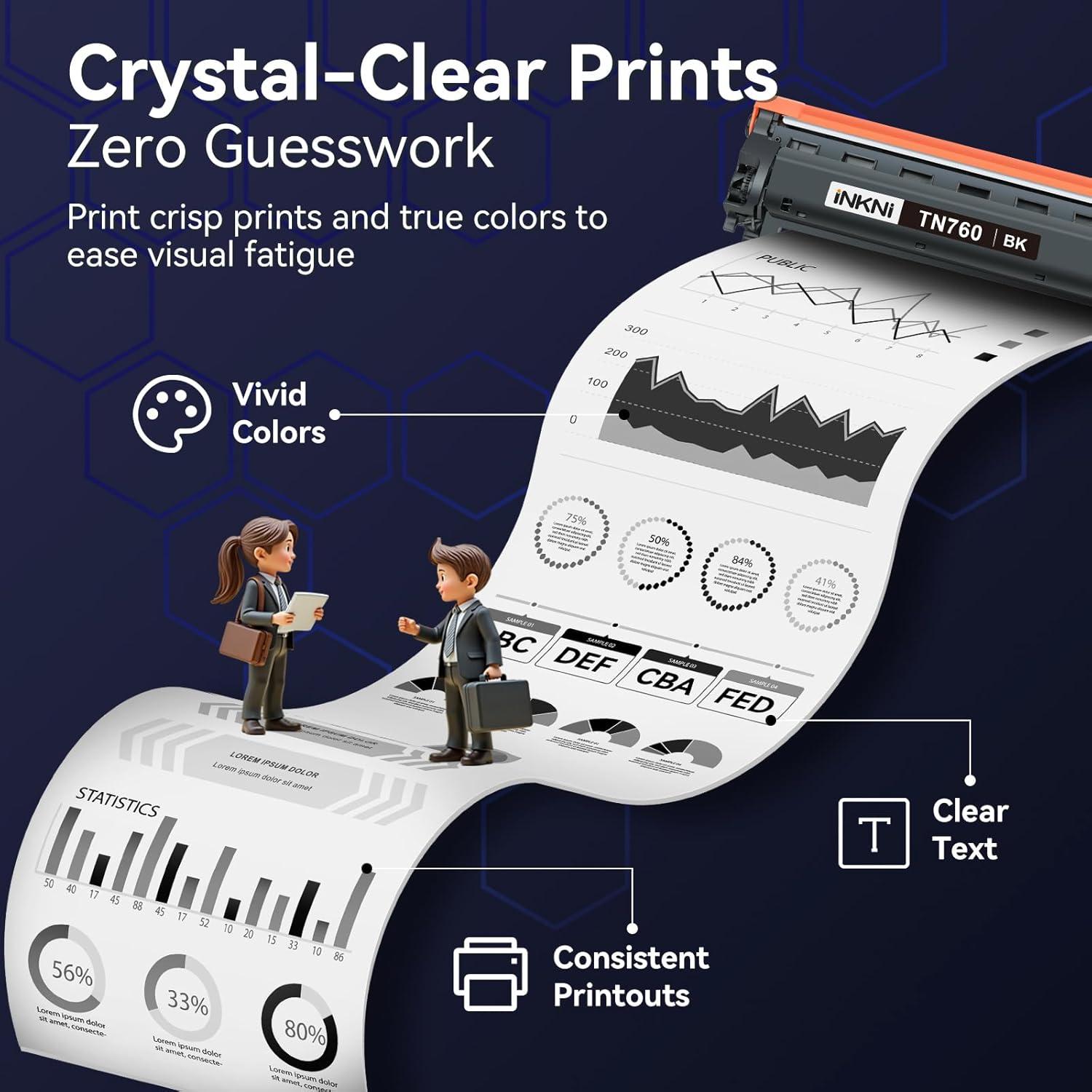 Cartucho de Tóner Compatible TN-760/730 InkNI - 3 Pack