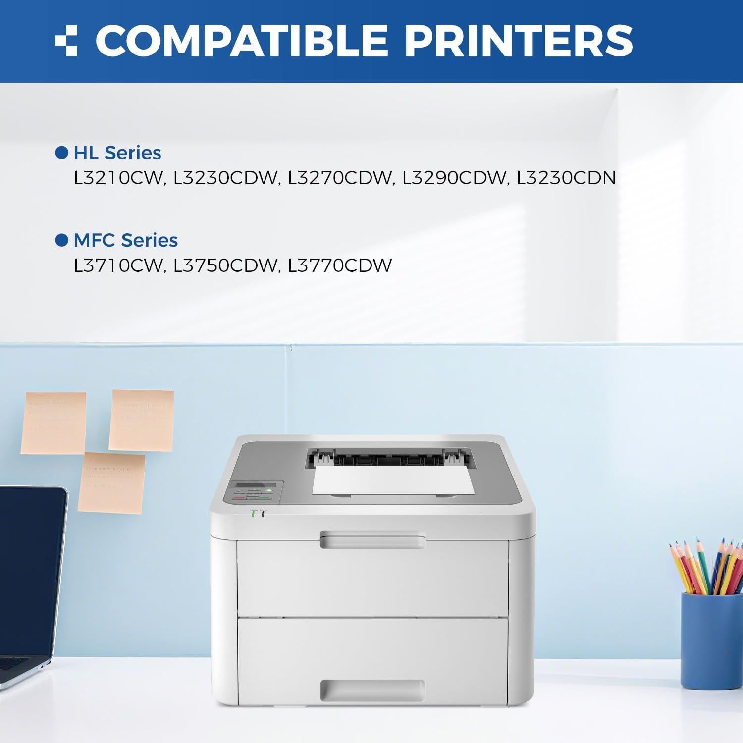 Conjunto de cartuchos de tóner KingKJ TN223 4-Pack Negro y Color