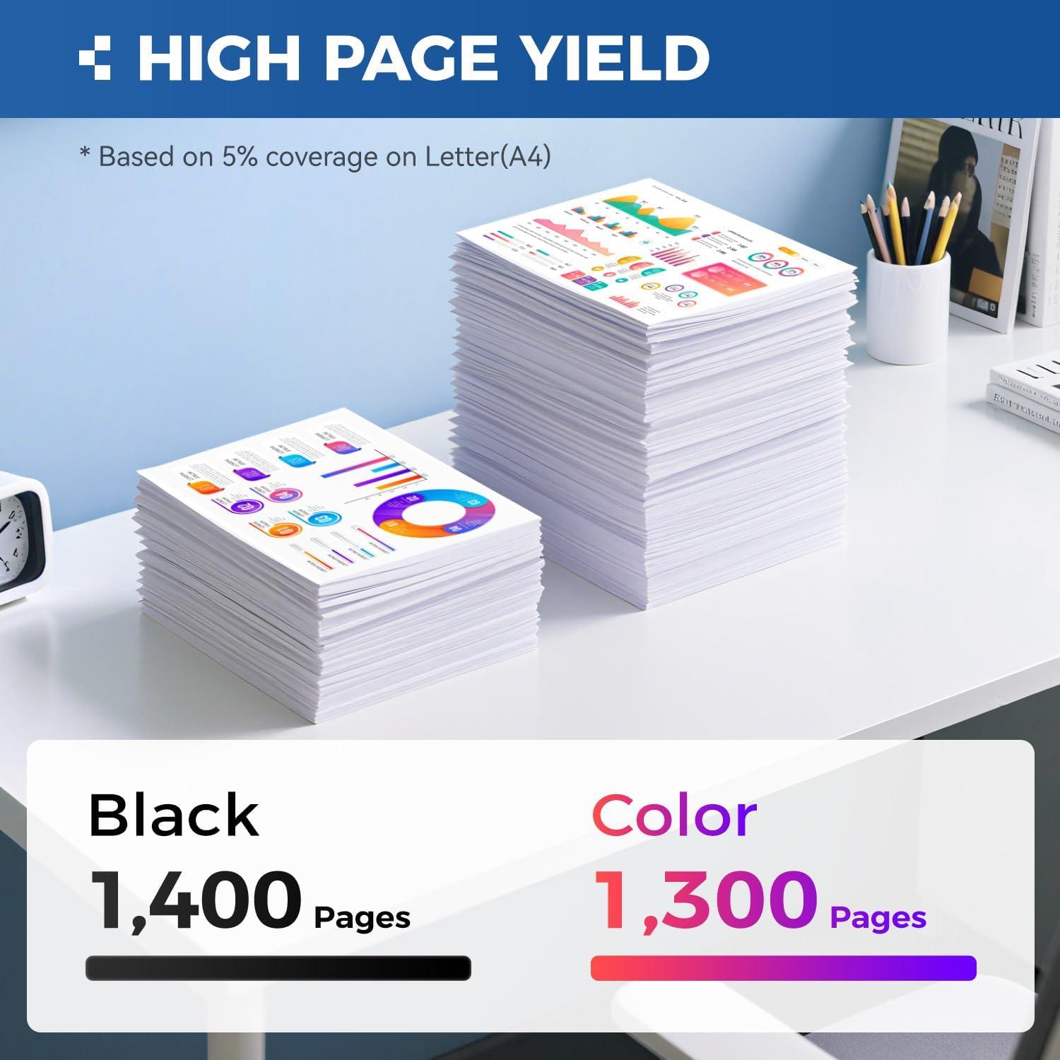 Conjunto de cartuchos de tóner KingKJ TN223 4-Pack Negro y Color