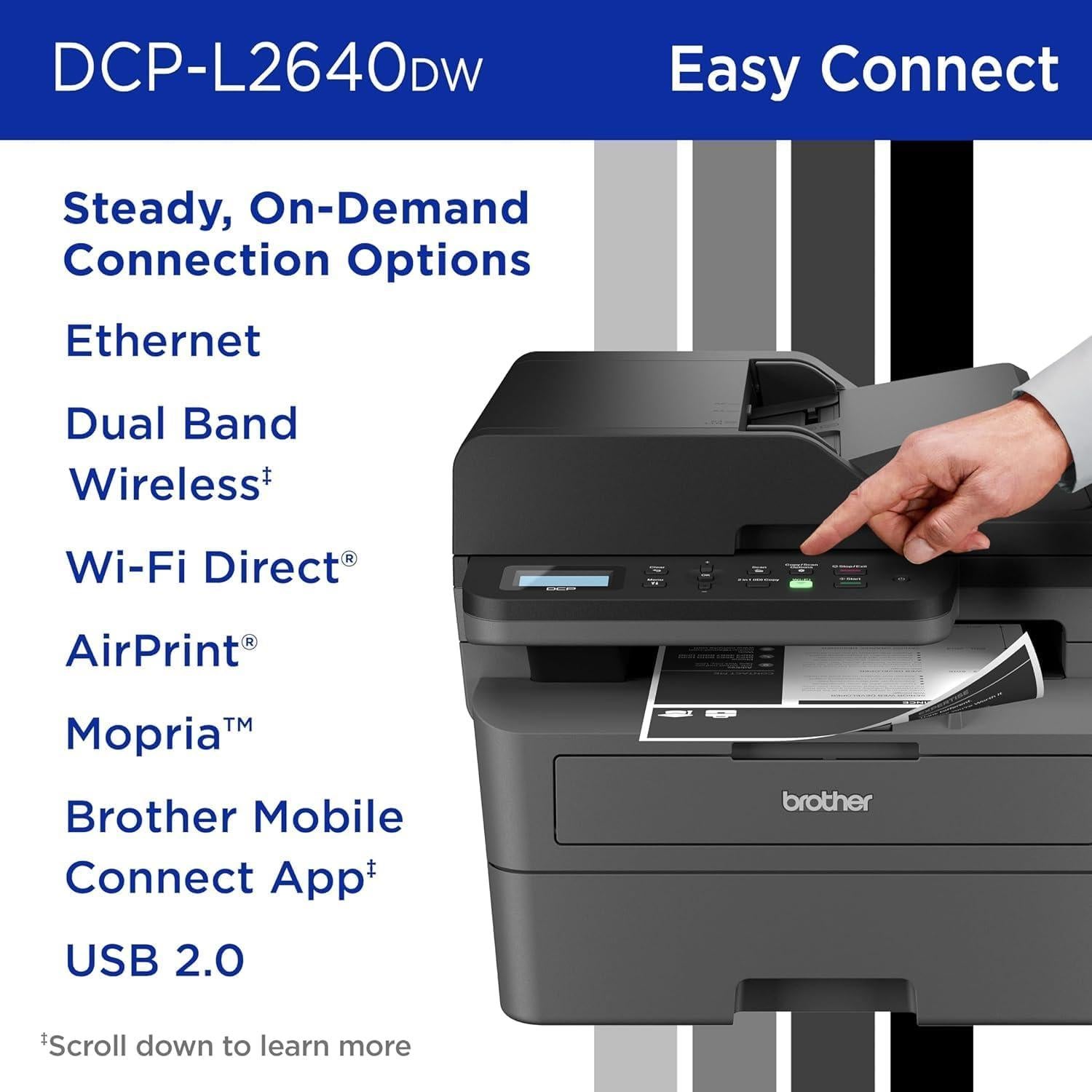 Impresora Láser Monocromática Brother DCP-L26, 36 ppm, 250 Hojas