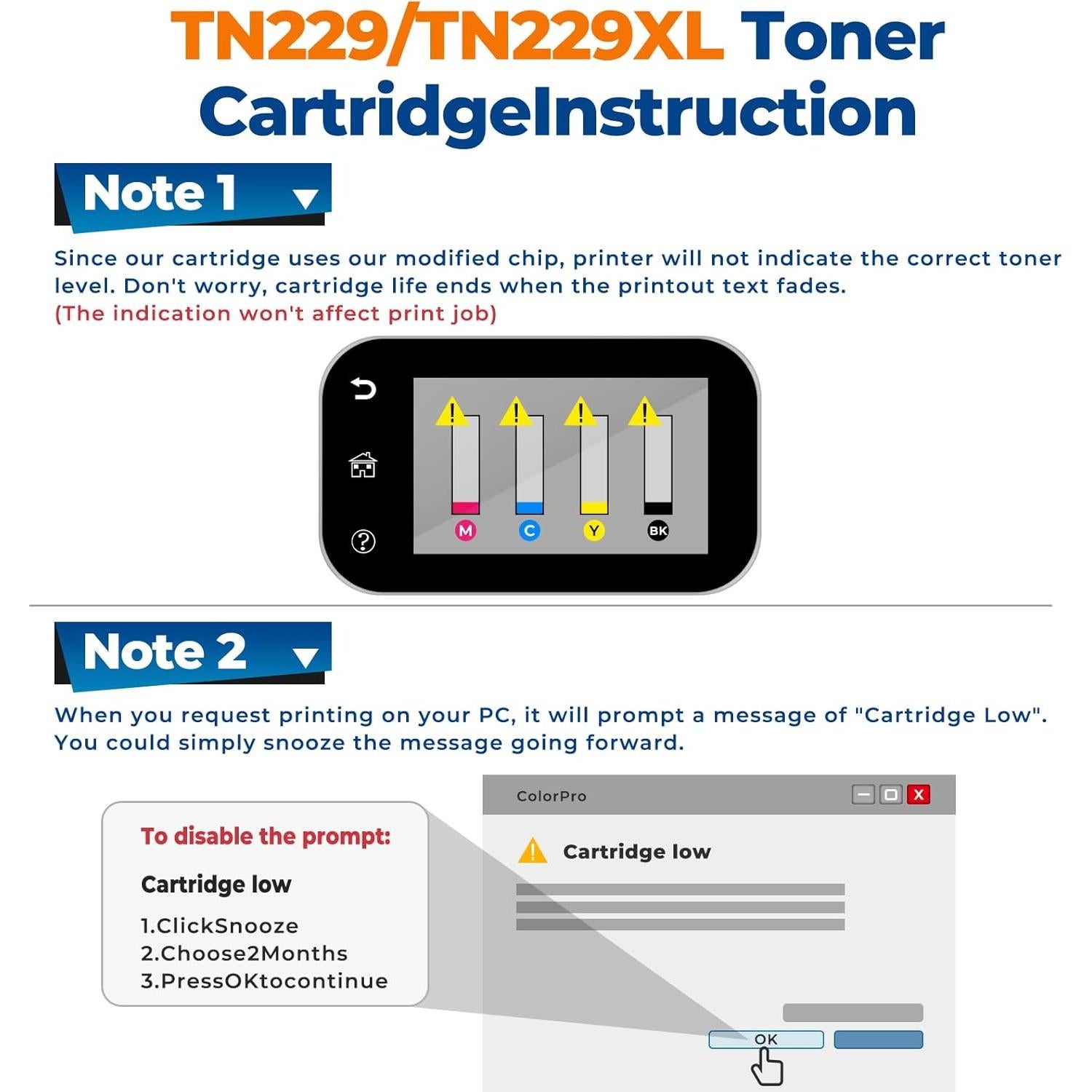 Cartuchos de Tóner Compatible Brother TN229XL - 4 Paquetes