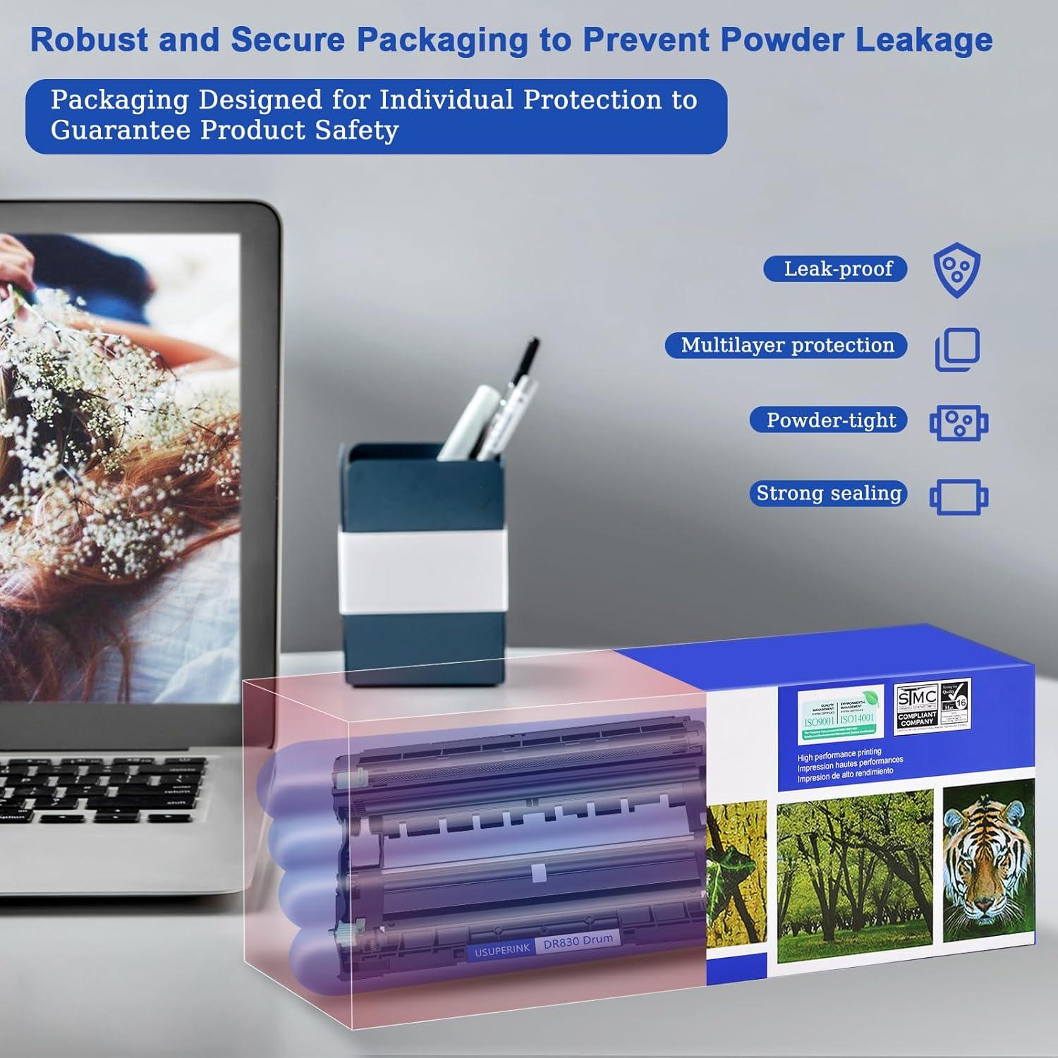 Paquete de 2 Unidades de Tambor DR830 USUPERINK Compatible