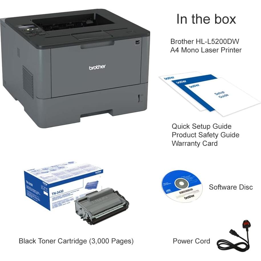 Impresora Láser Monocromática Brother HL-L5200DW 42 ppm