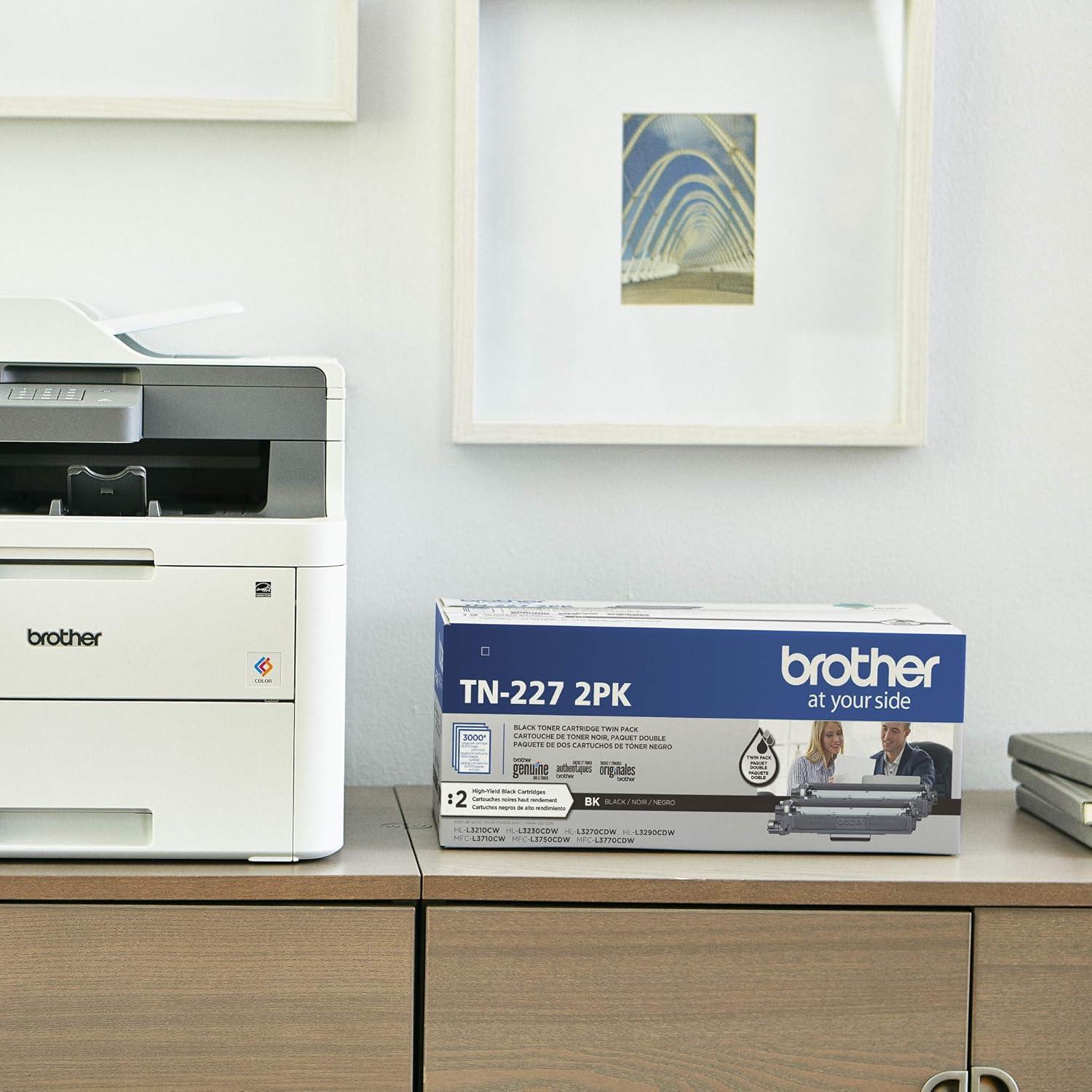 Cartucho de Tóner Negro Brother TN227BK Alto Rendimiento 3000 Páginas