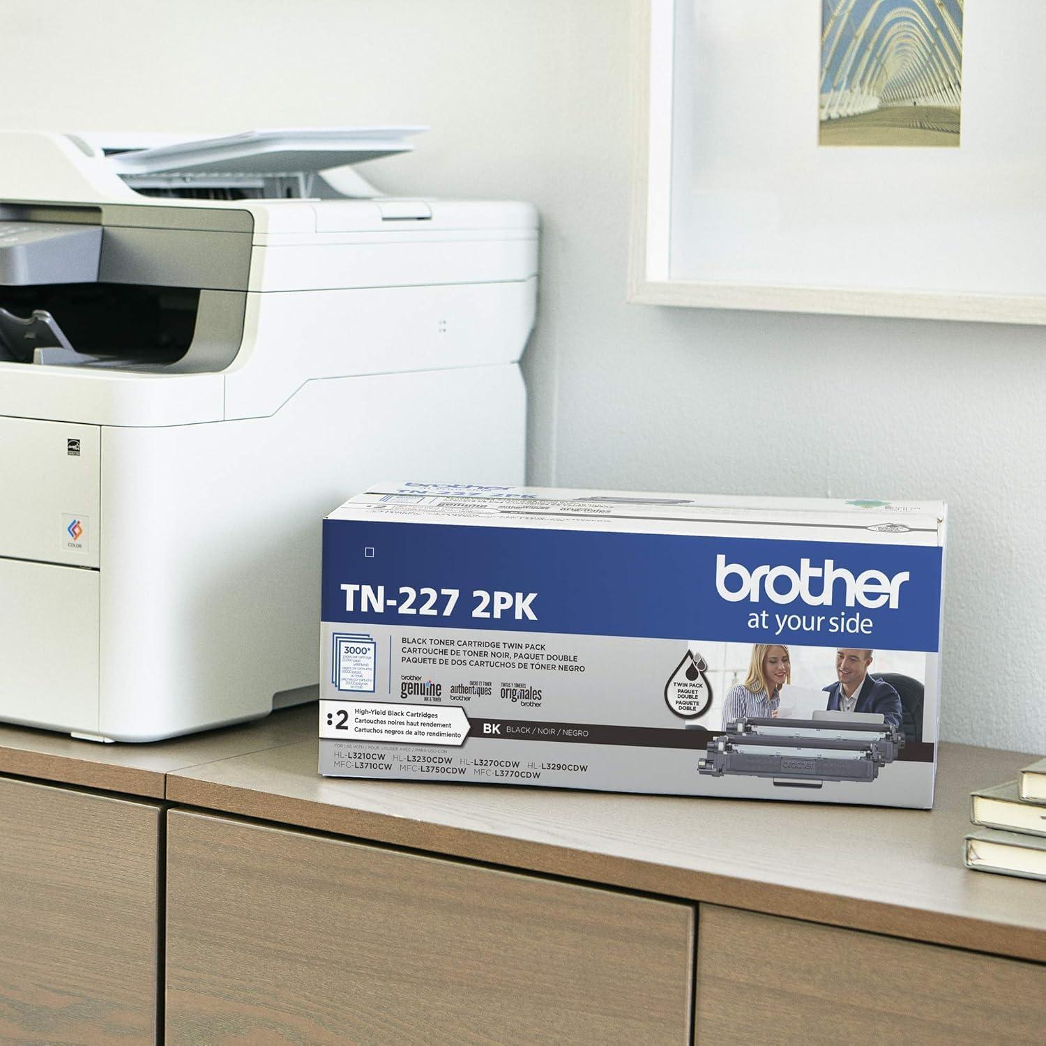 Cartucho de Tóner Negro Brother TN227BK Alto Rendimiento 3000 Páginas